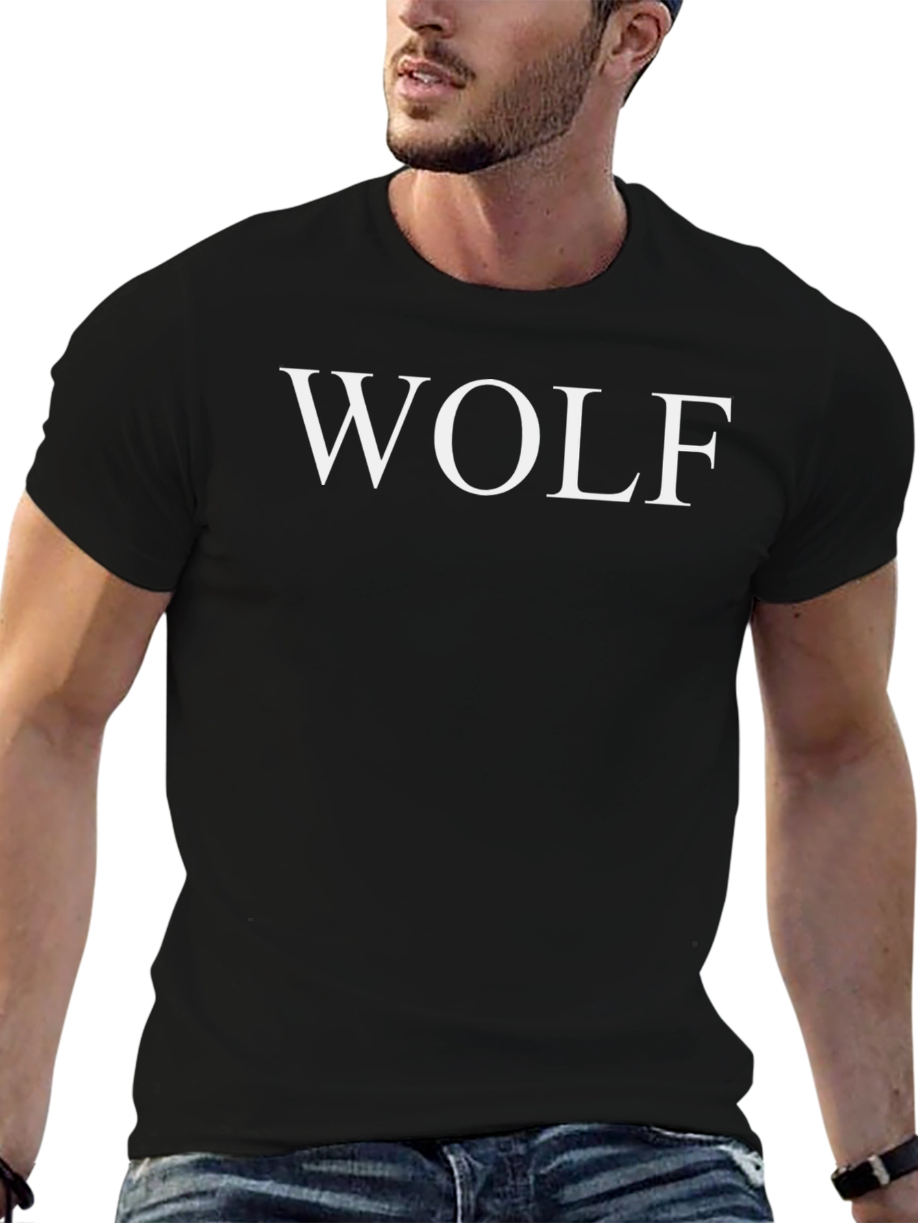 WOLF Graphic Print Crew Neck T-Shirt