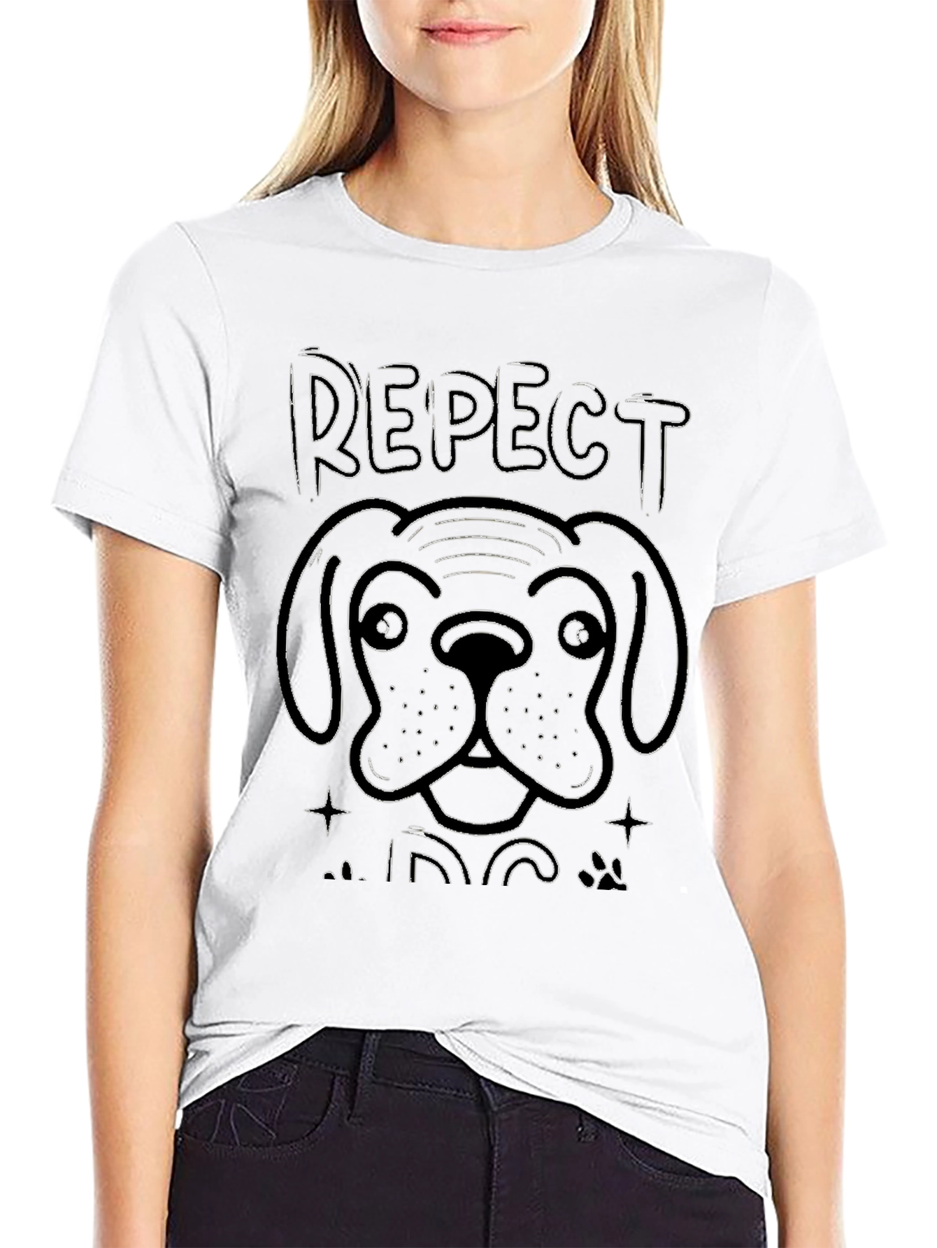 Respect Dog Graphic Tee - Mens Black T-Shirt
