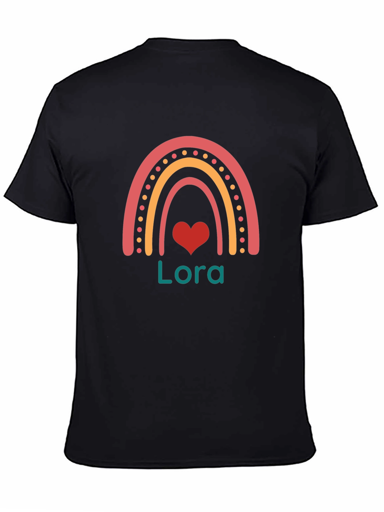 Personalized Rainbow Heart T-Shirt - Lora