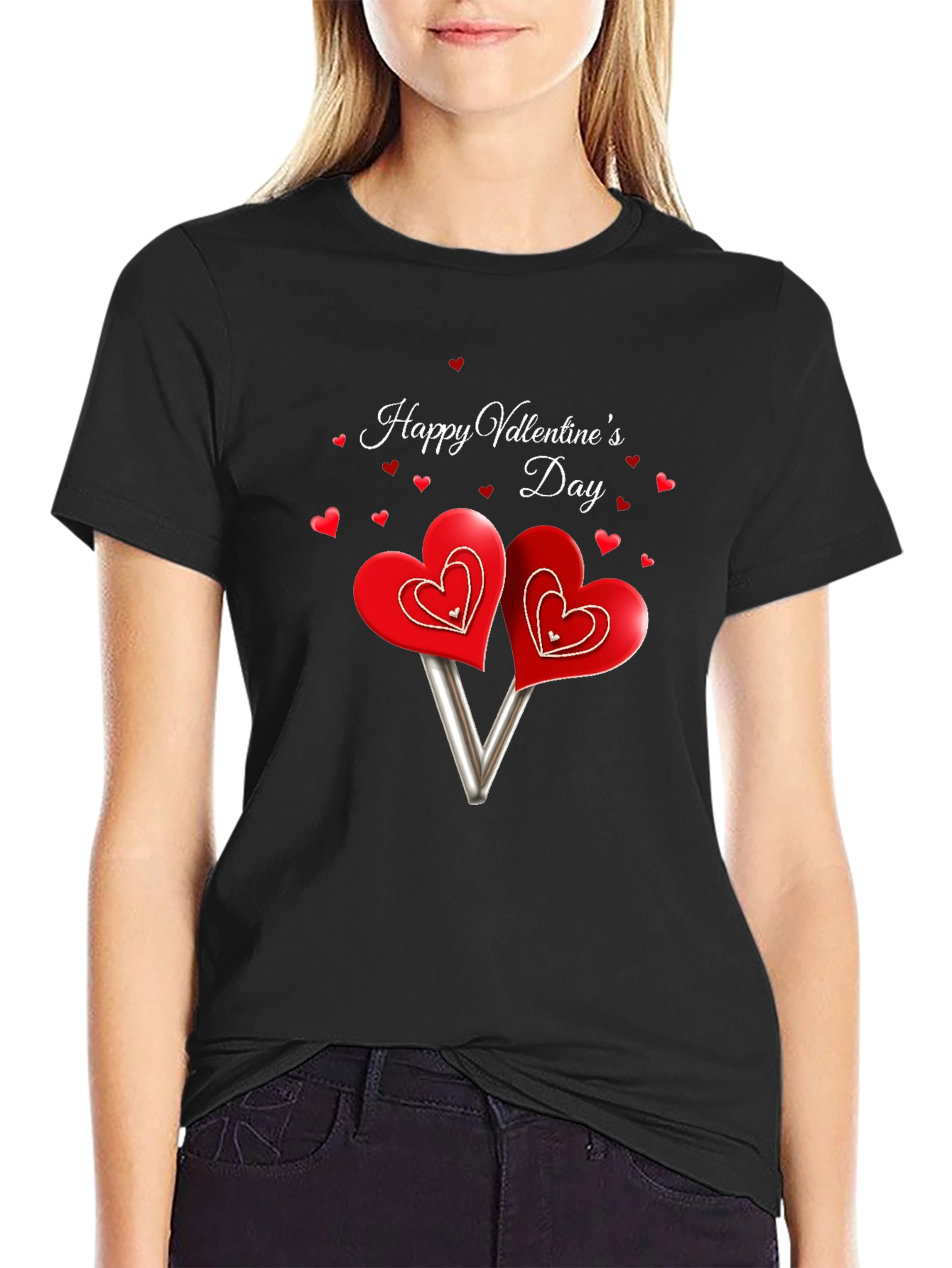 Valentines Day Heart Lollipop Graphic Tee