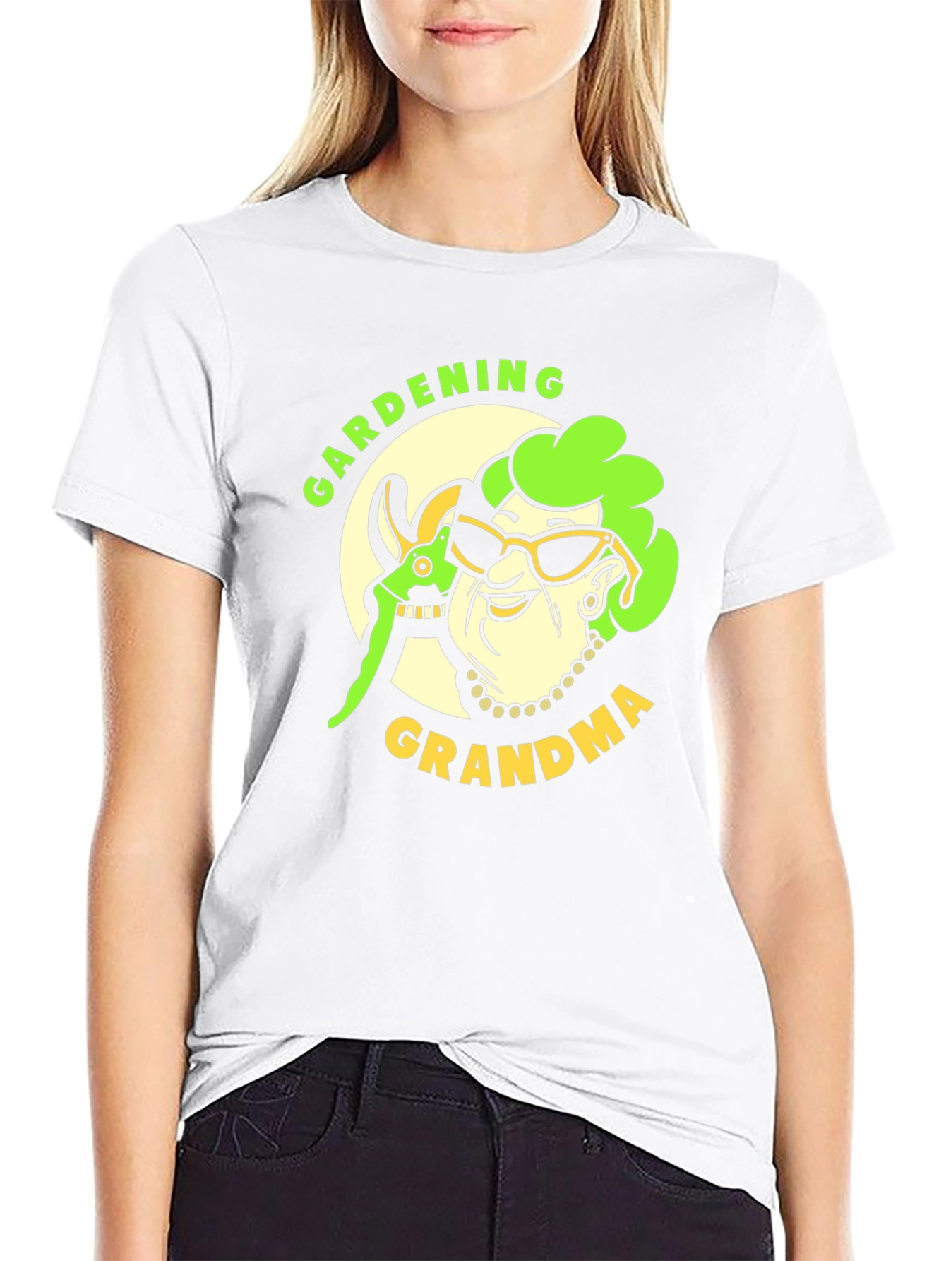 Gardening Grandma Graphic Tee - Black Cotton Shirt