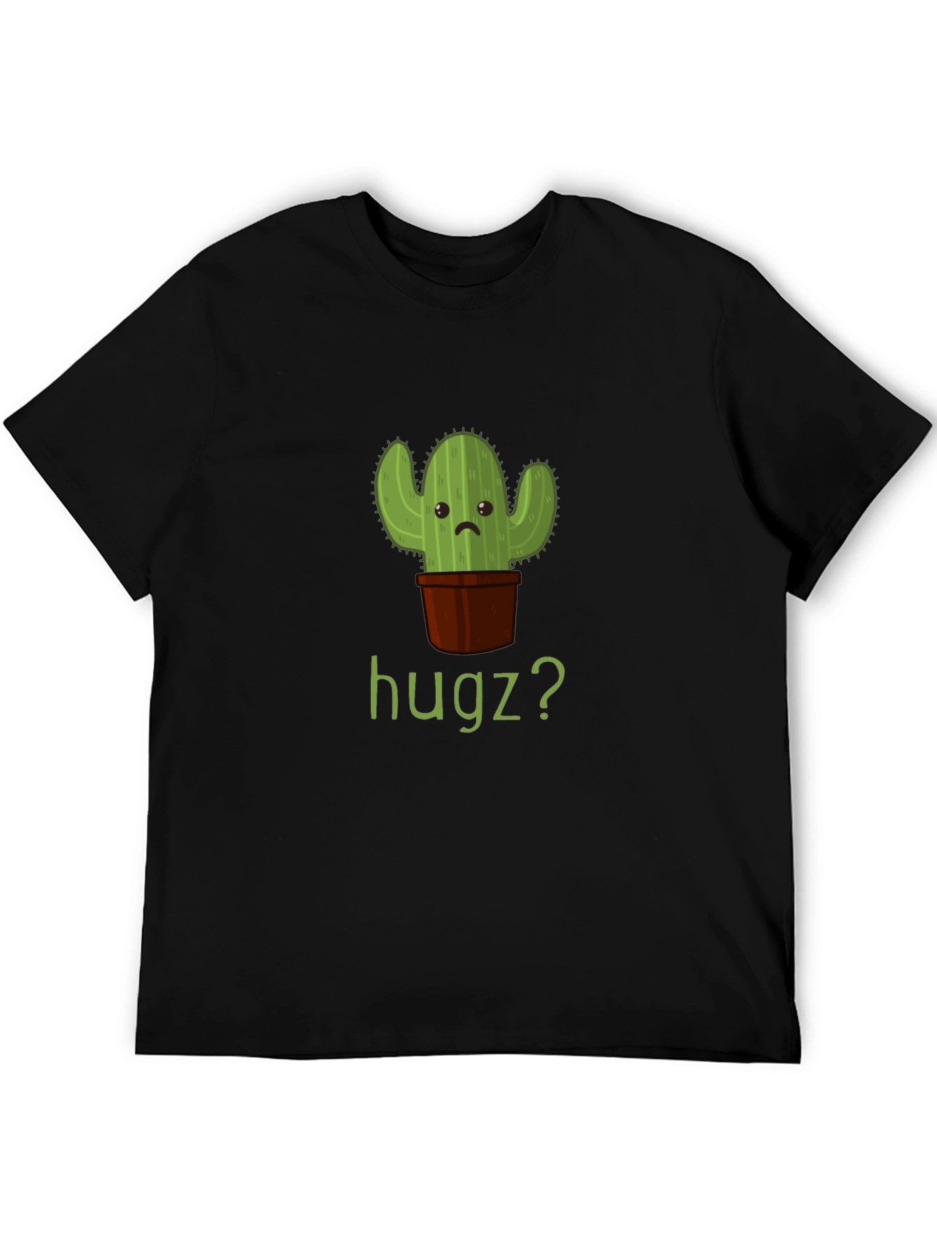 Cactus Hugz? Mens Graphic T-Shirt - Black