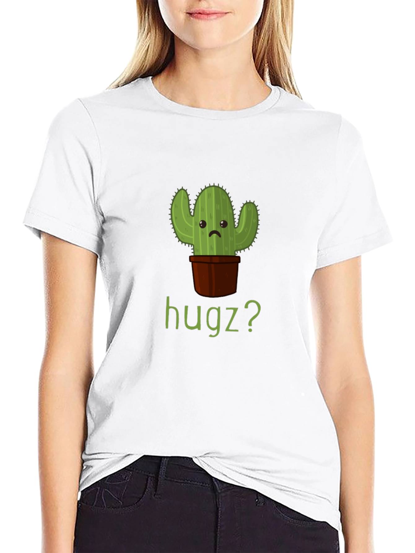 Cactus Hugz? Mens Graphic T-Shirt - Black