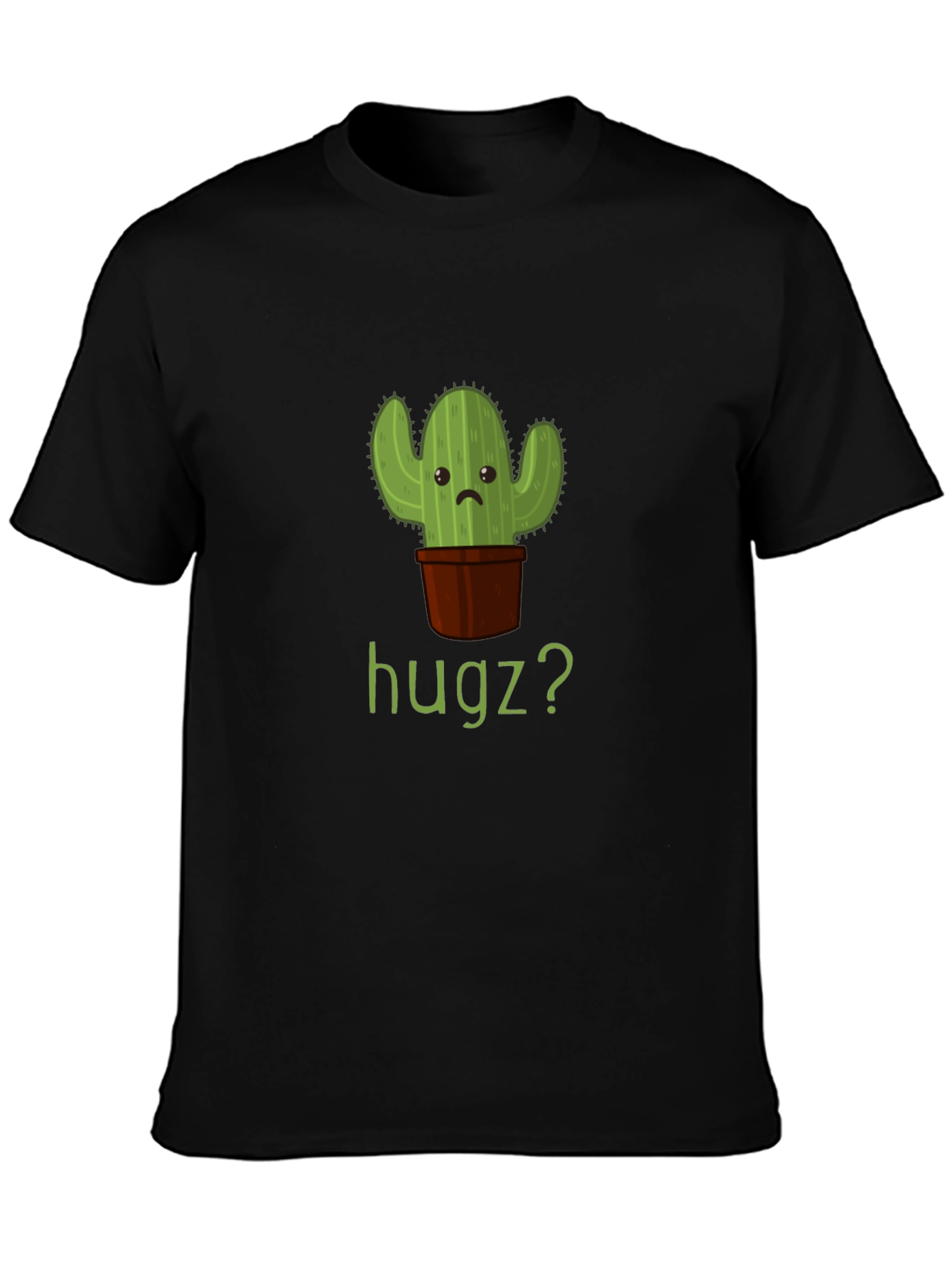 Cactus Hugz? Mens Graphic T-Shirt - Black