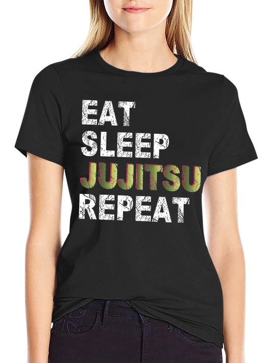 Eat Sleep Jujitsu Repeat Graphic T-Shirt