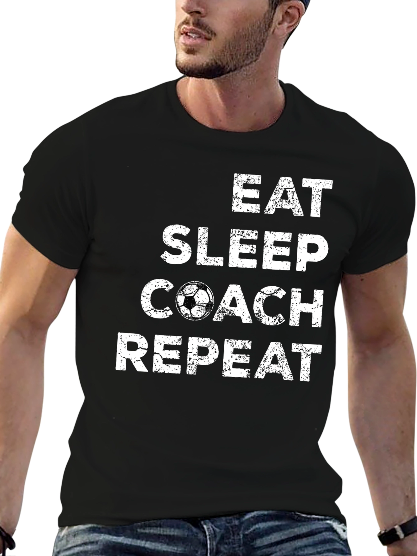 Eat Sleep Coach Repeat Soccer T-Shirt