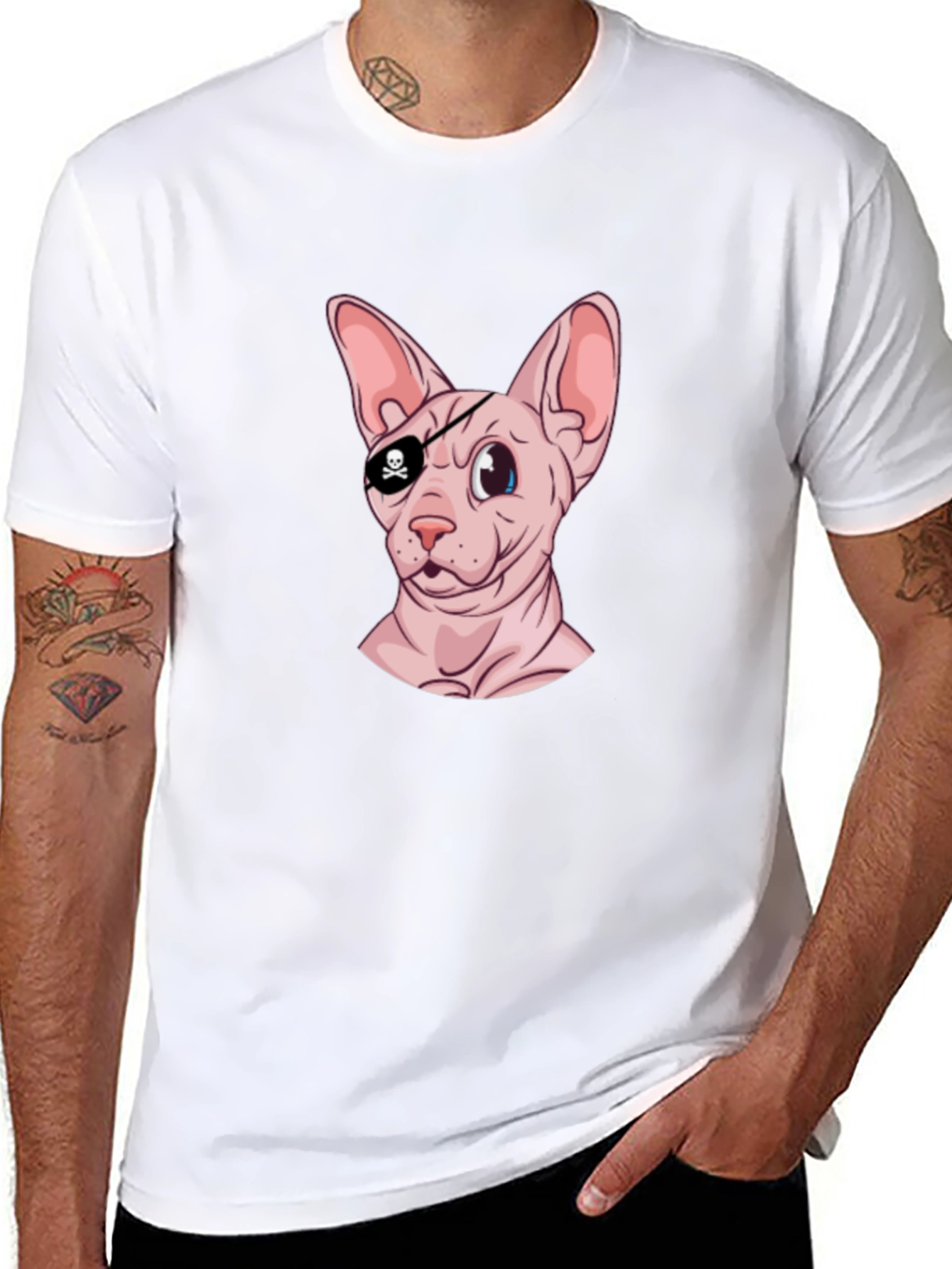 Pirate Cat T-Shirt - Funny Sphynx Cat Graphic Tee
