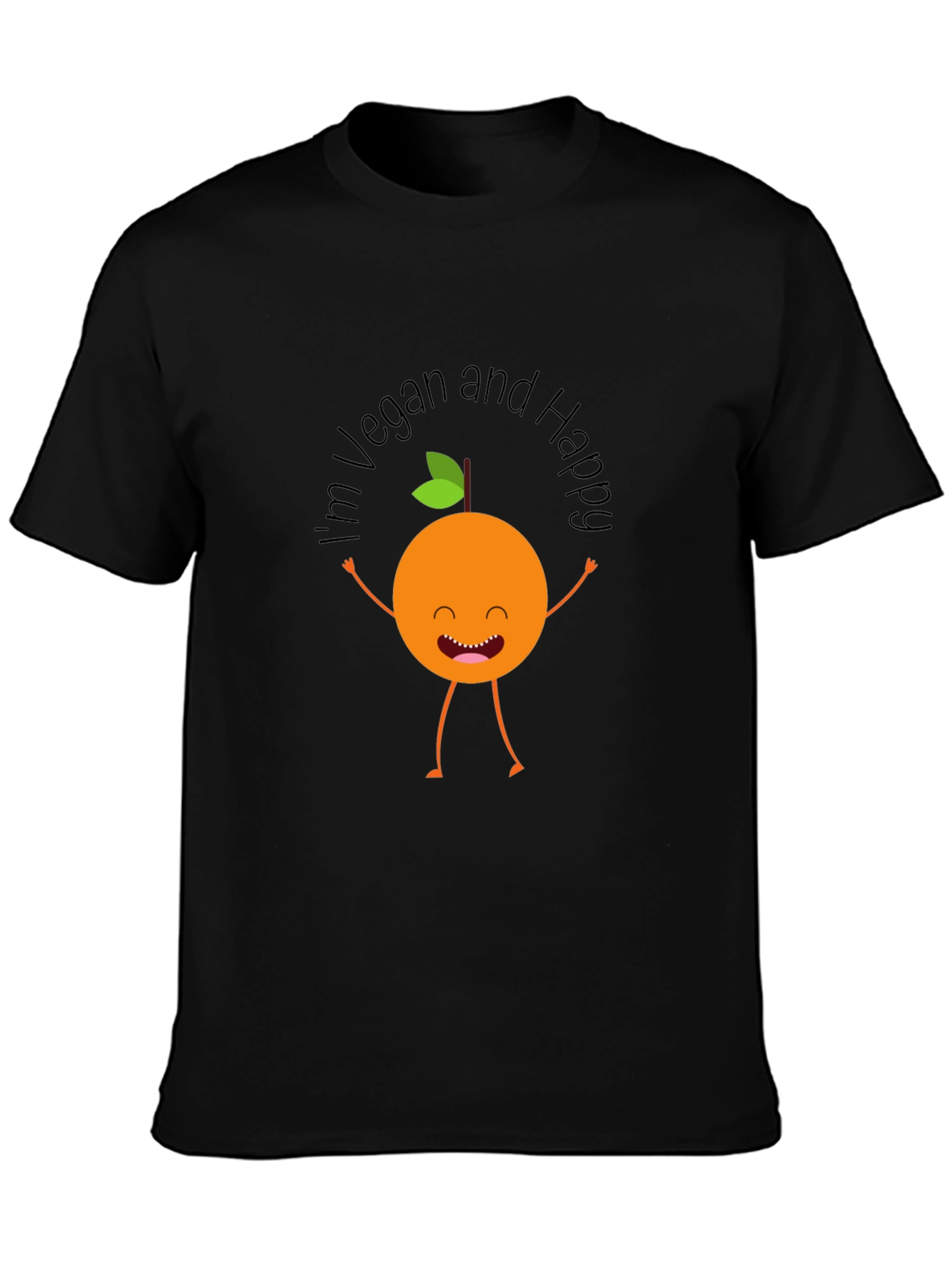Vegan & Happy Graphic Tee - Black