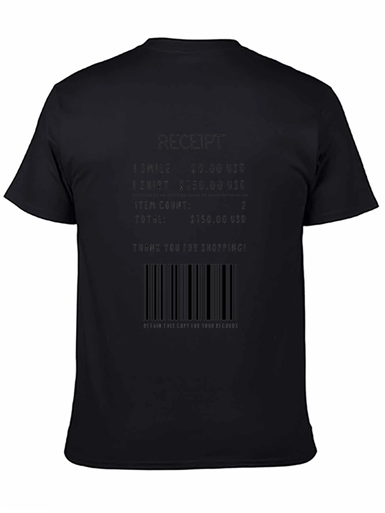 Receipt Novelty Graphic Tee - Smile & Shirt!