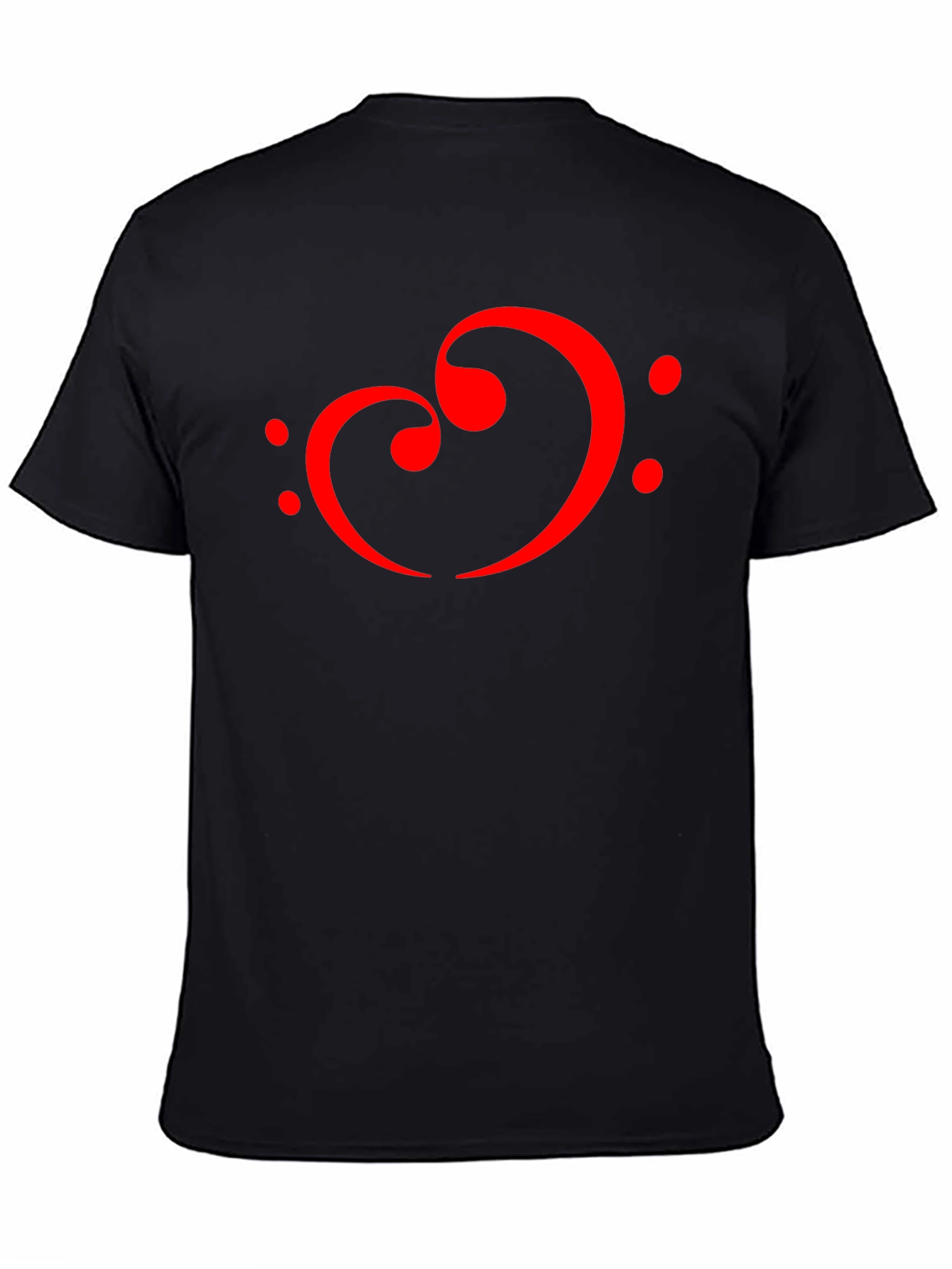 Musical Heart T-Shirt - Bass Clef Love Design