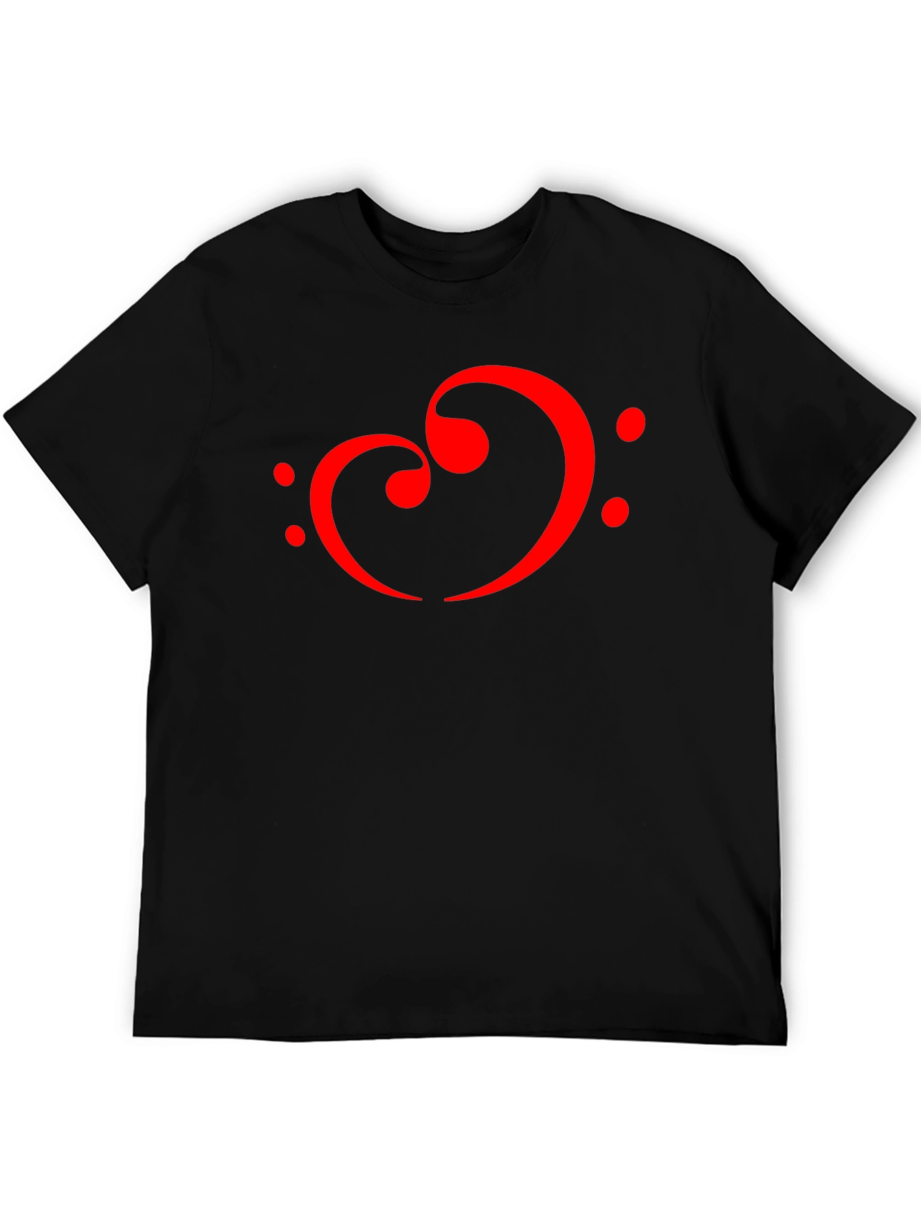 Musical Heart T-Shirt - Bass Clef Love Design