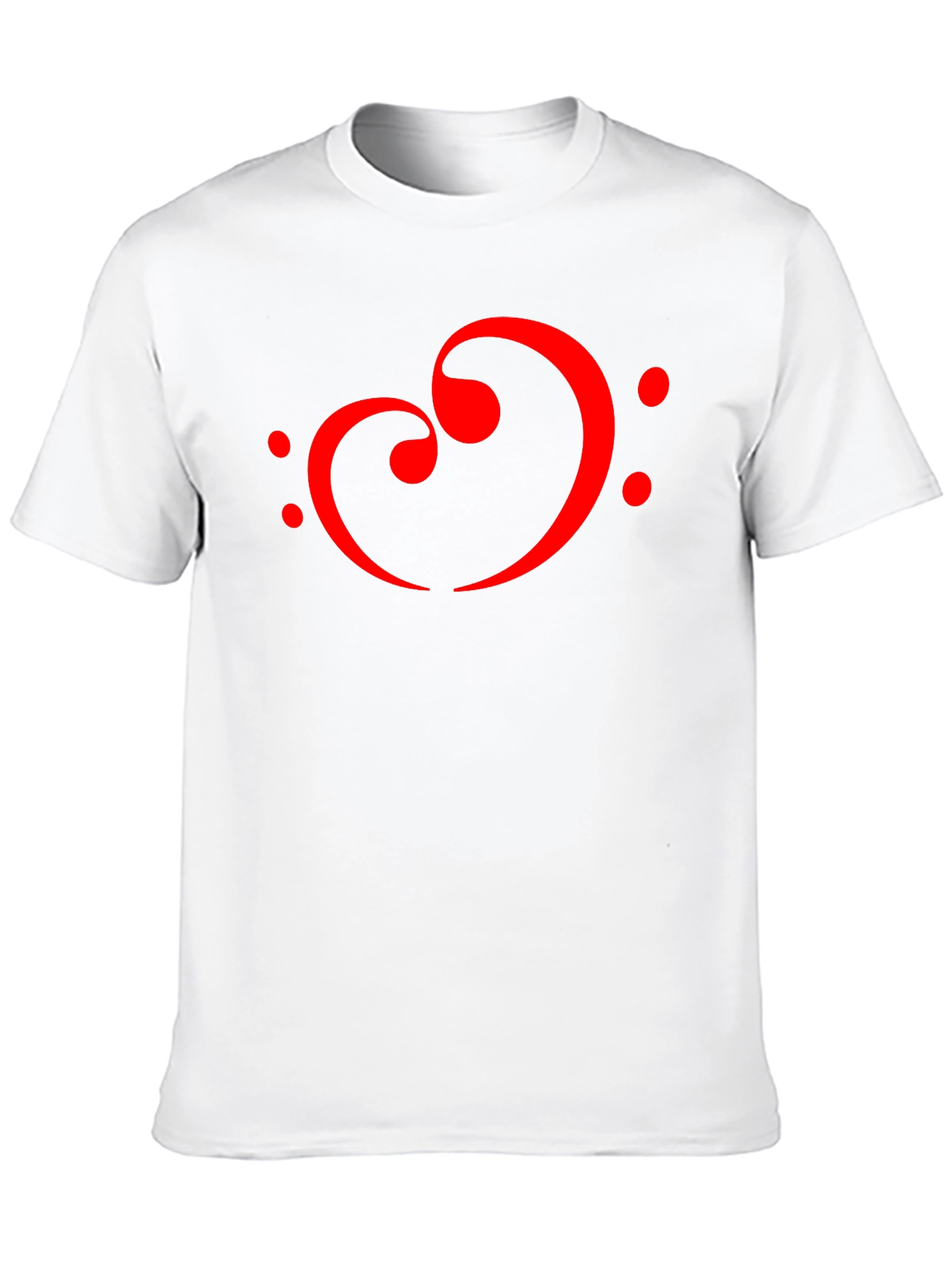 Musical Heart T-Shirt - Bass Clef Love Design