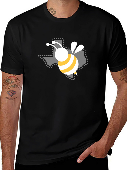 Texas Bee Graphic Black T-Shirt