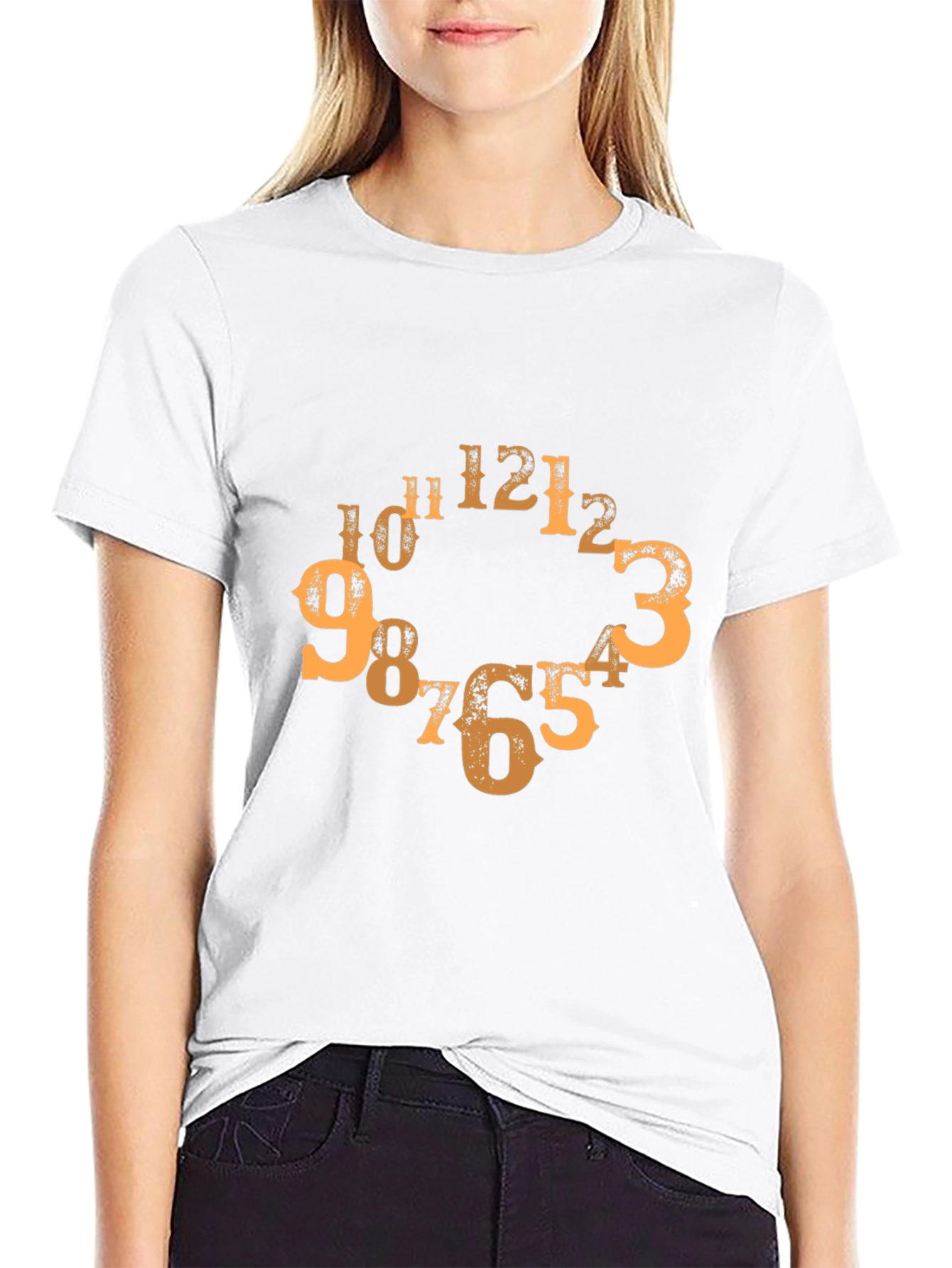 Abstract Clock Number T-Shirt - Unique Design