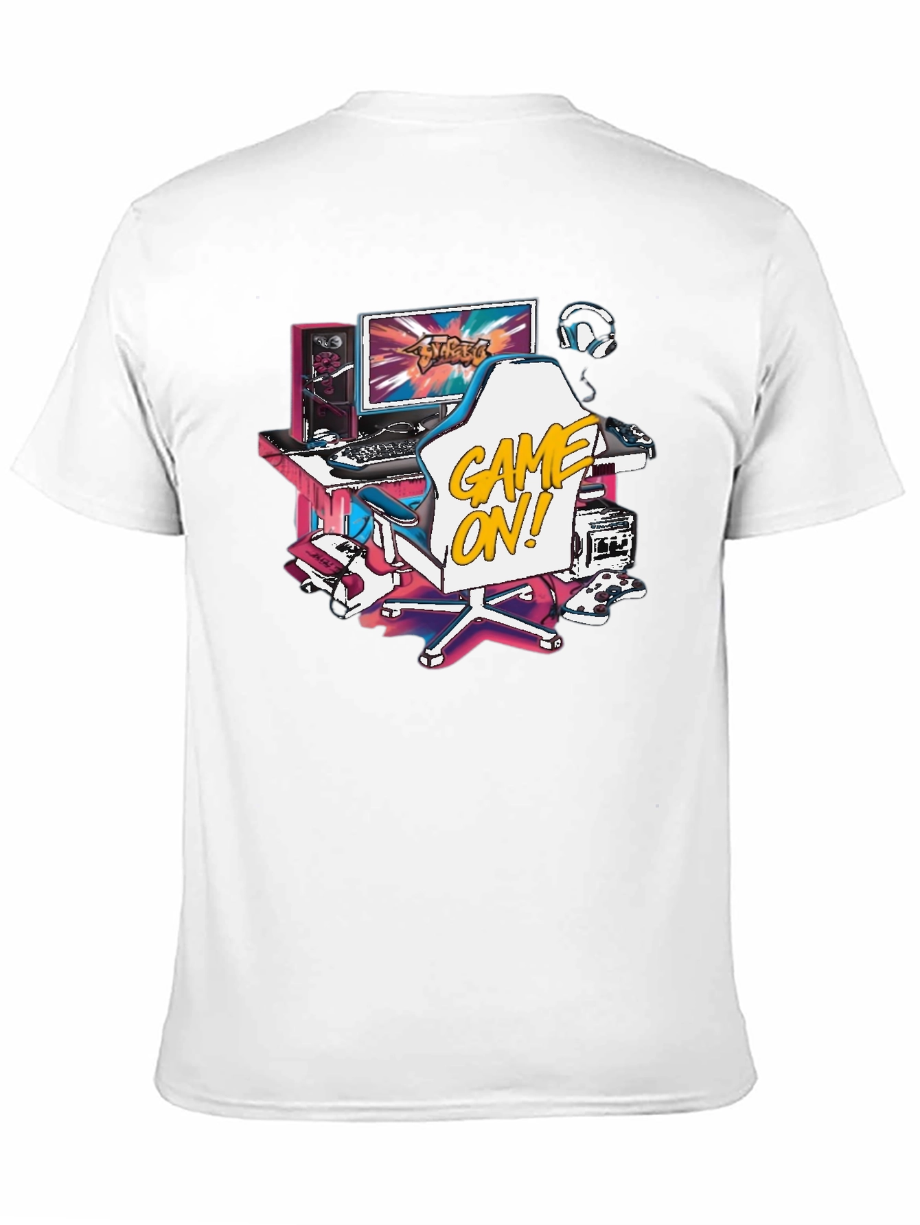 Game On! Graphic Tee - Black Cotton T-Shirt