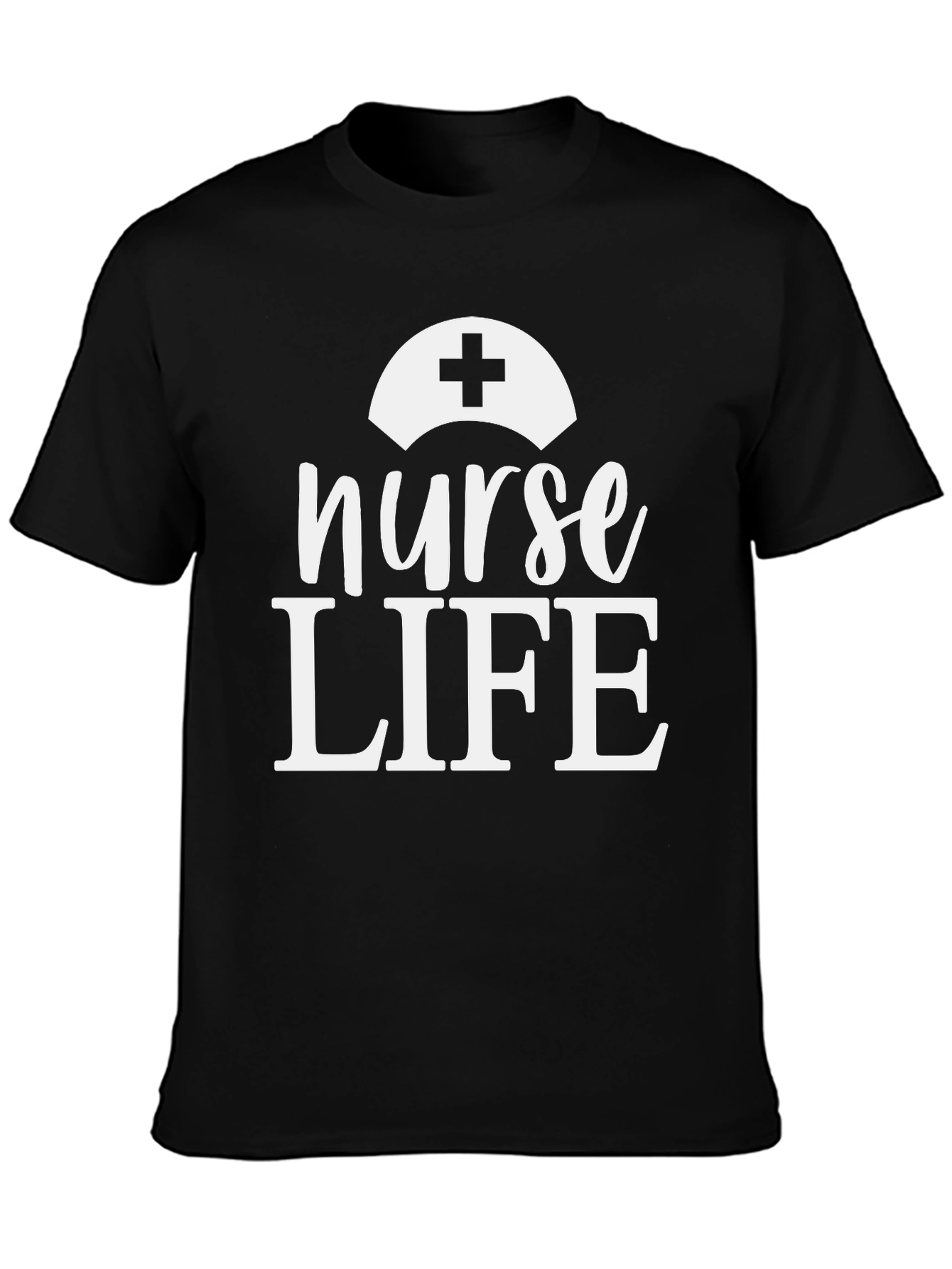 Nurse Life Graphic T-Shirt - Black Cotton Tee