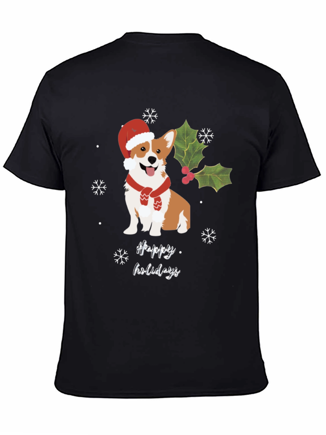 Festive Corgi Happy Holidays T-Shirt