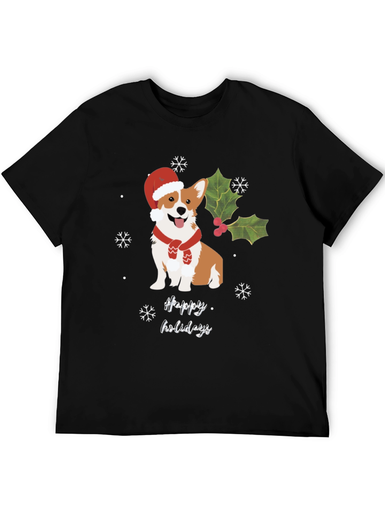 Festive Corgi Happy Holidays T-Shirt