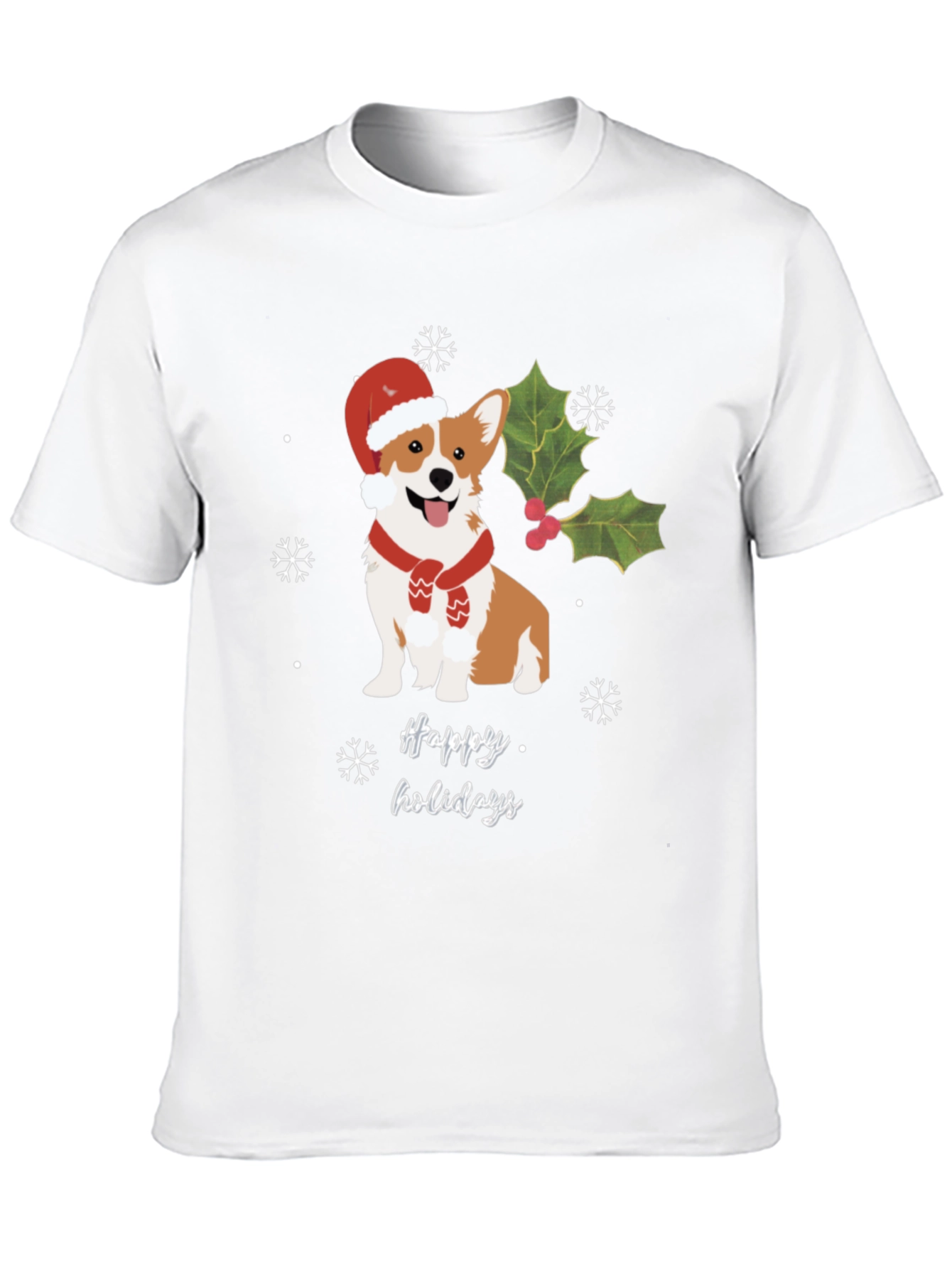 Festive Corgi Happy Holidays T-Shirt