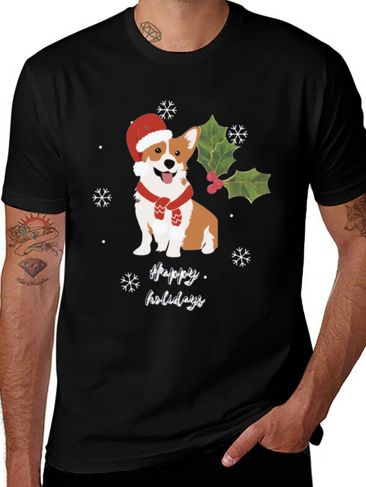 Festive Corgi Happy Holidays T-Shirt
