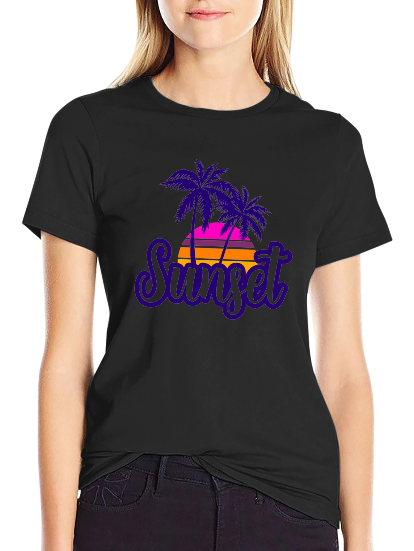 Sunset Palms Graphic Tee - Retro Style T-Shirt