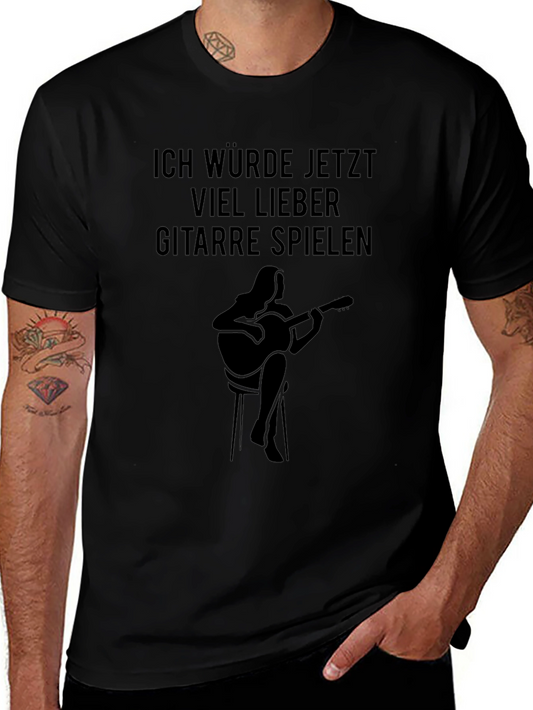 Ich Würde Jetzt Gitarre Spielen Black T-Shirt