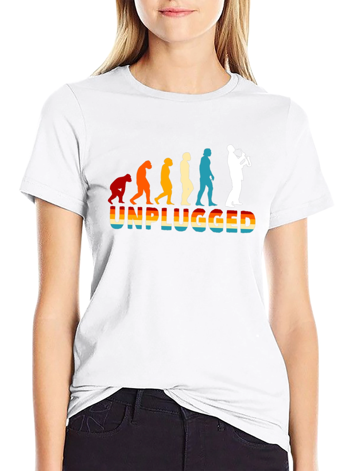 Unplugged Sax Player Evolution T-Shirt