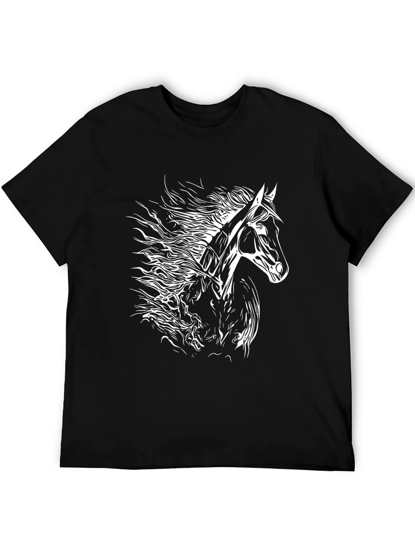 Horse Graphic T-Shirt - Black Cotton Tee