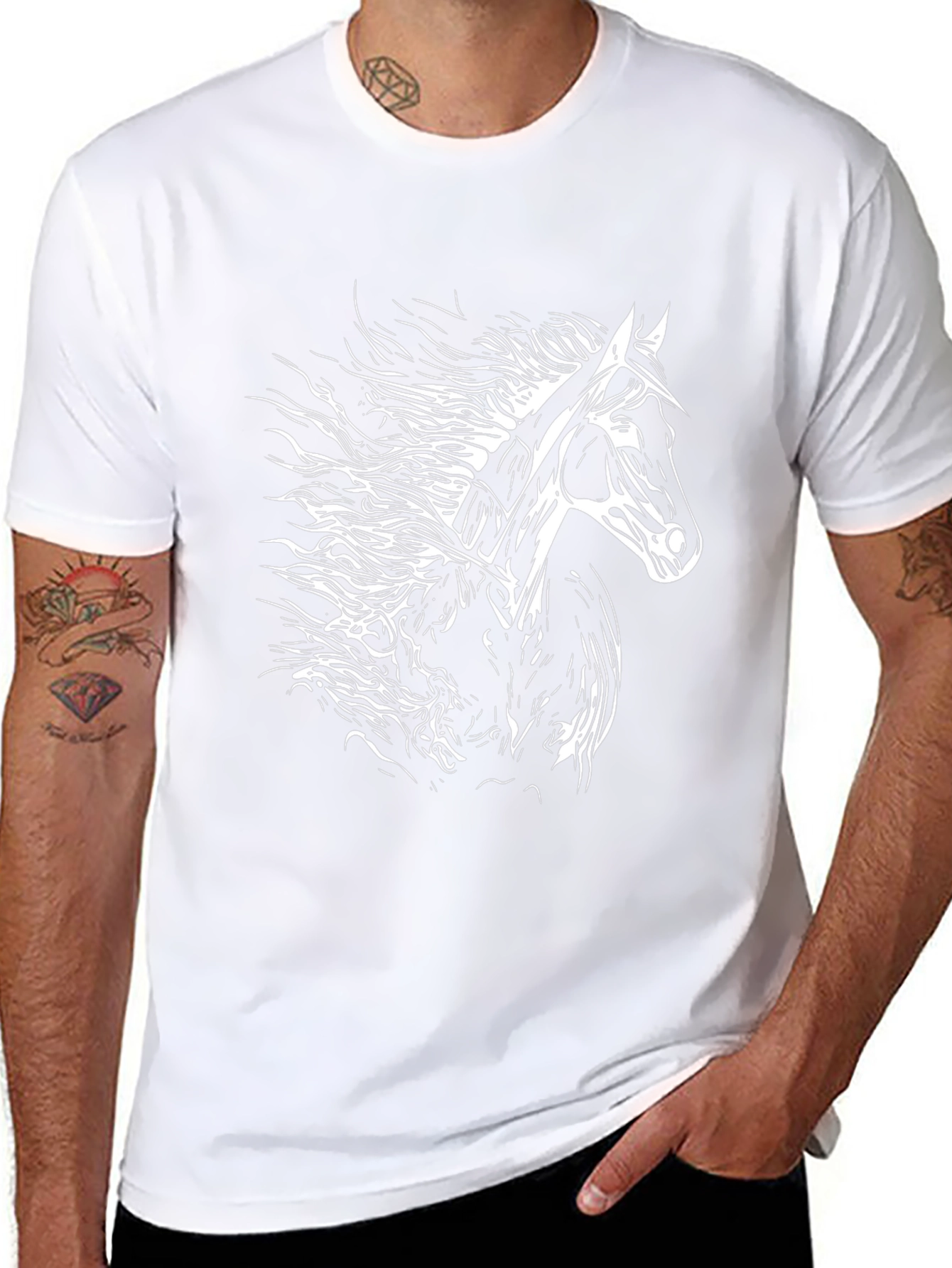 Horse Graphic T-Shirt - Black Cotton Tee