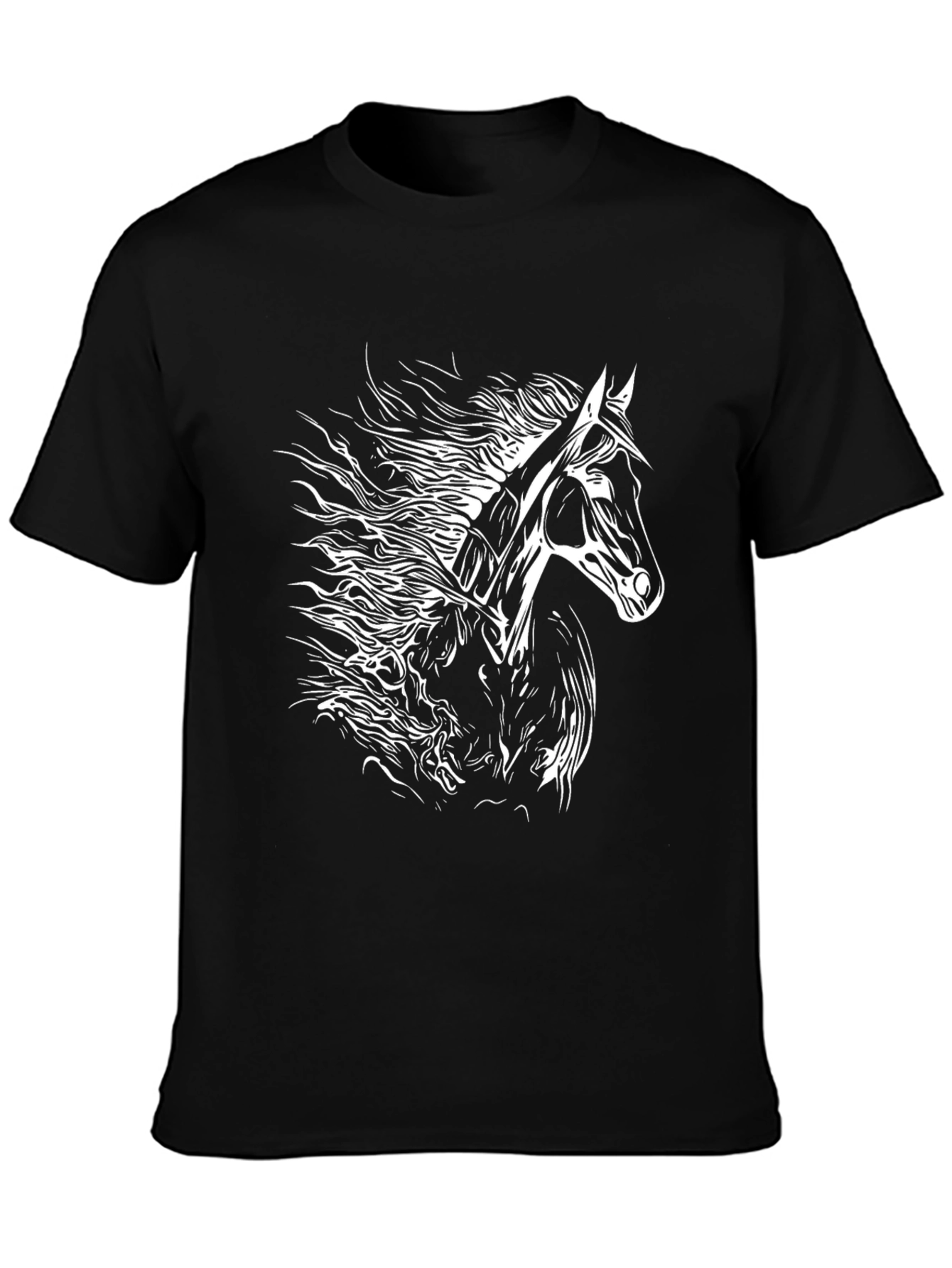 Horse Graphic T-Shirt - Black Cotton Tee