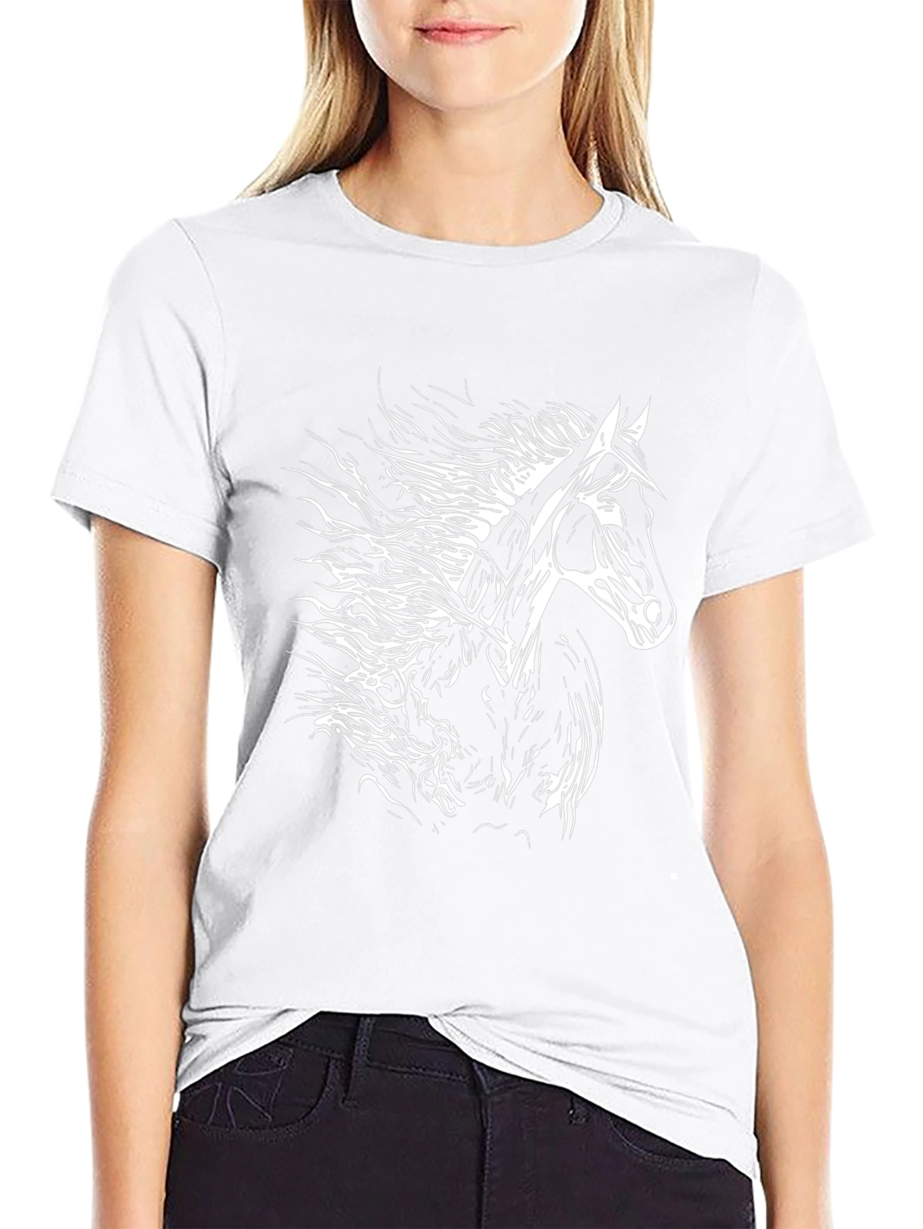 Horse Graphic T-Shirt - Black Cotton Tee