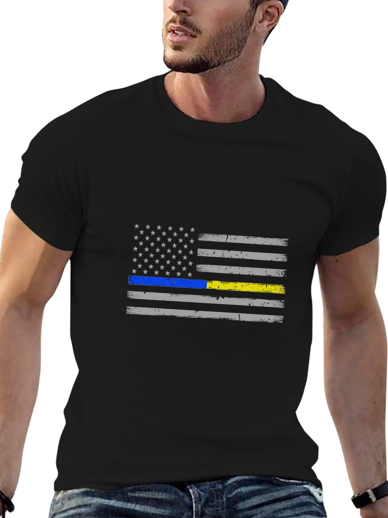 Thin Line American Flag Graphic Tee