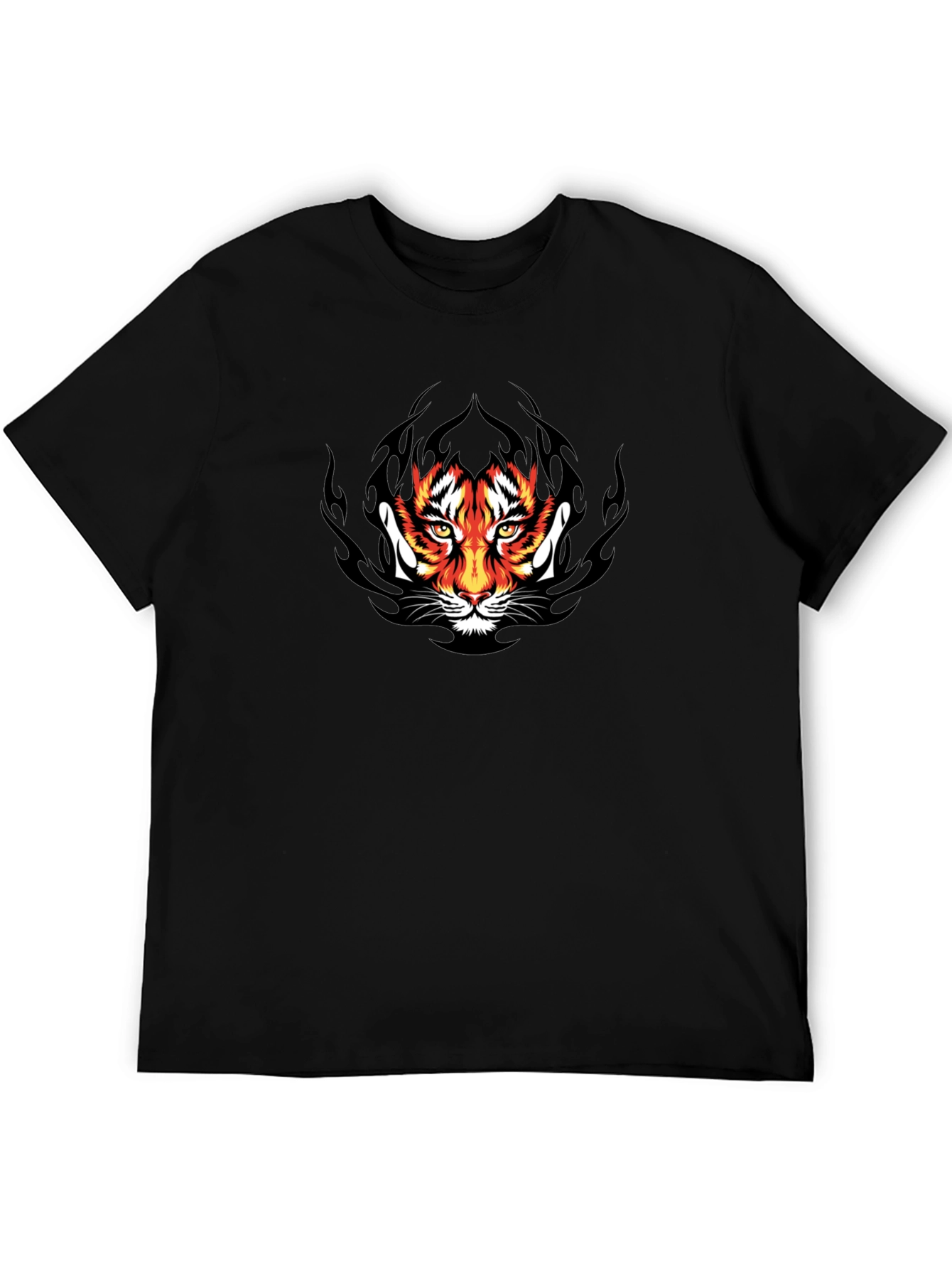 Tiger Face Graphic Black T-Shirt