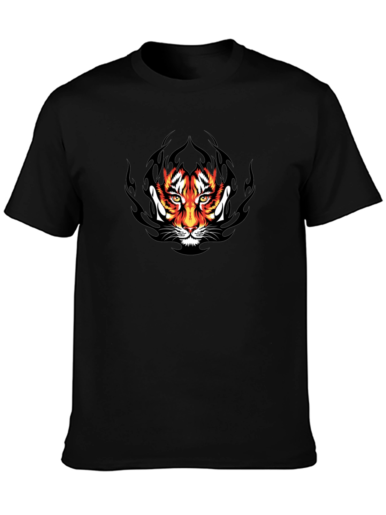 Tiger Face Graphic Black T-Shirt