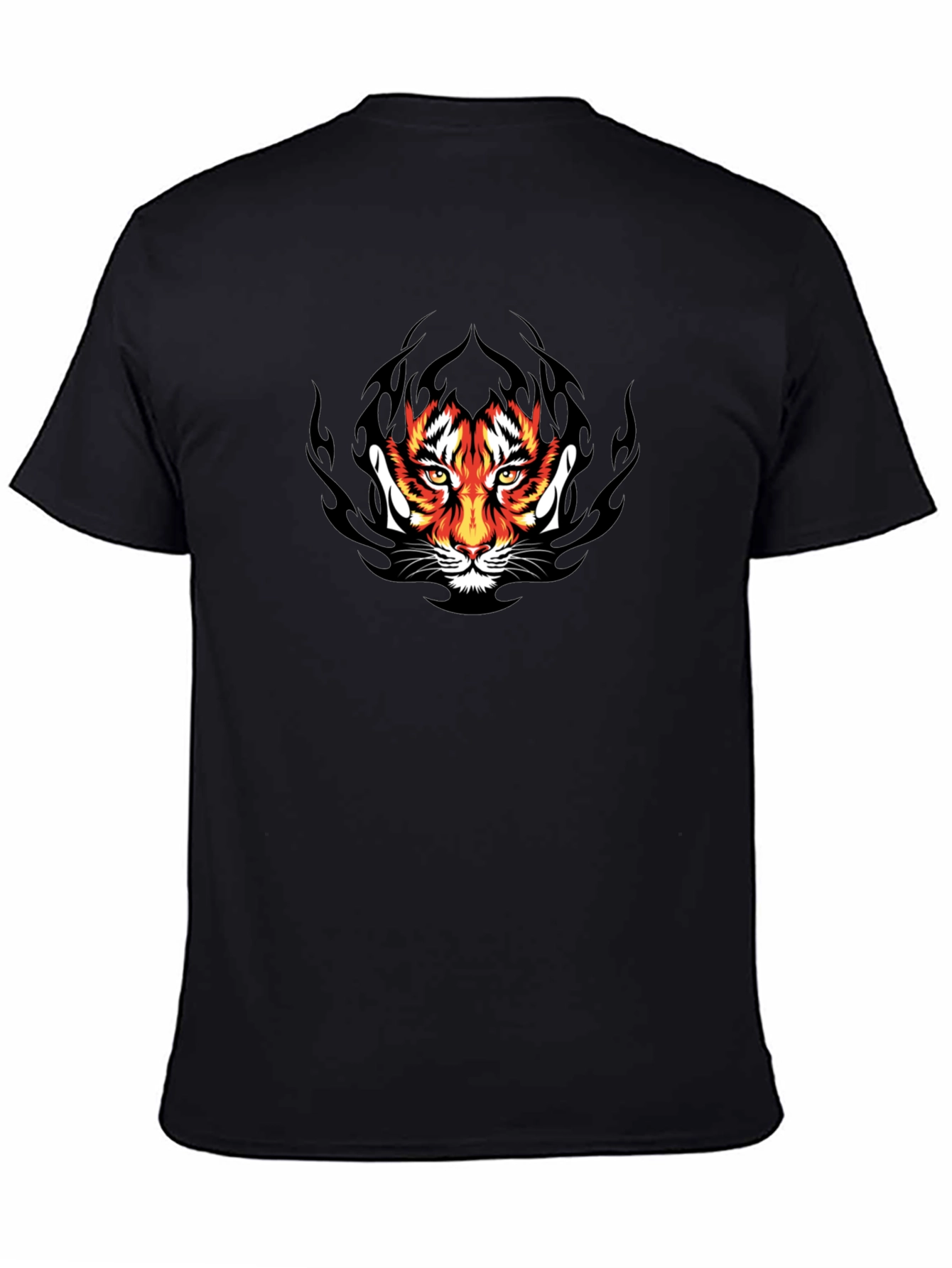 Tiger Face Graphic Black T-Shirt