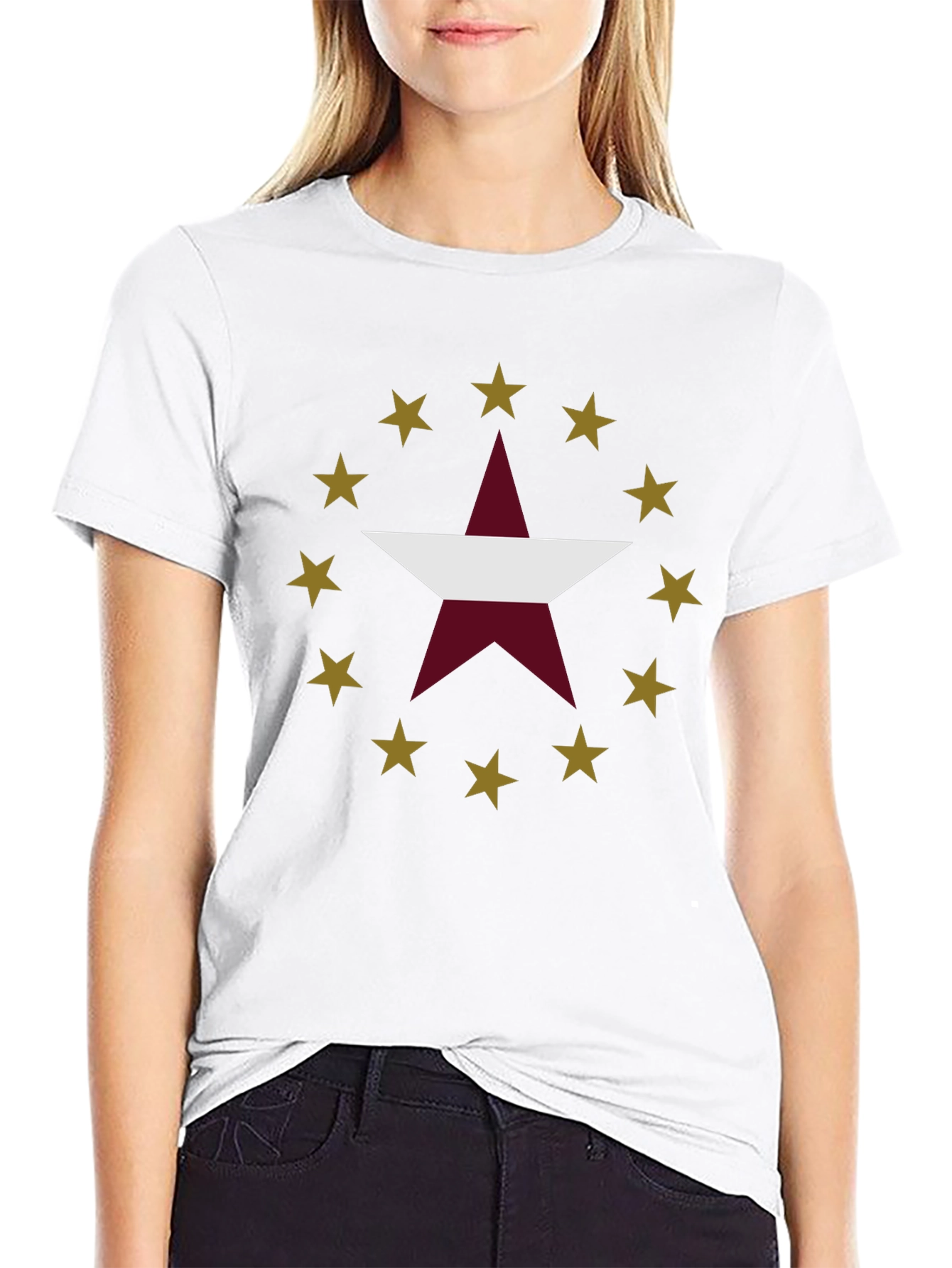 Star Design Black T-Shirt