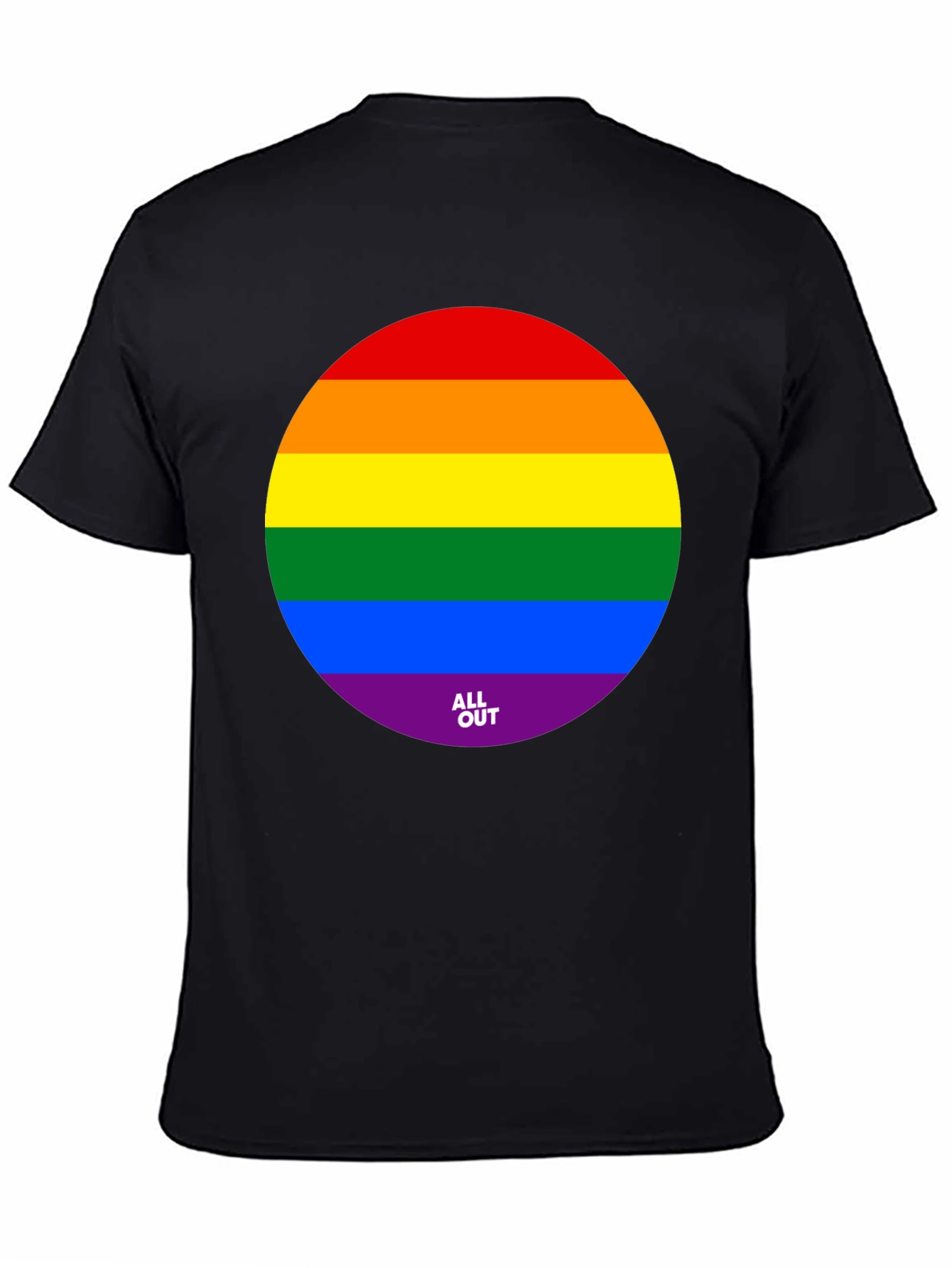 Pride Rainbow Circle Graphic Tee - Black