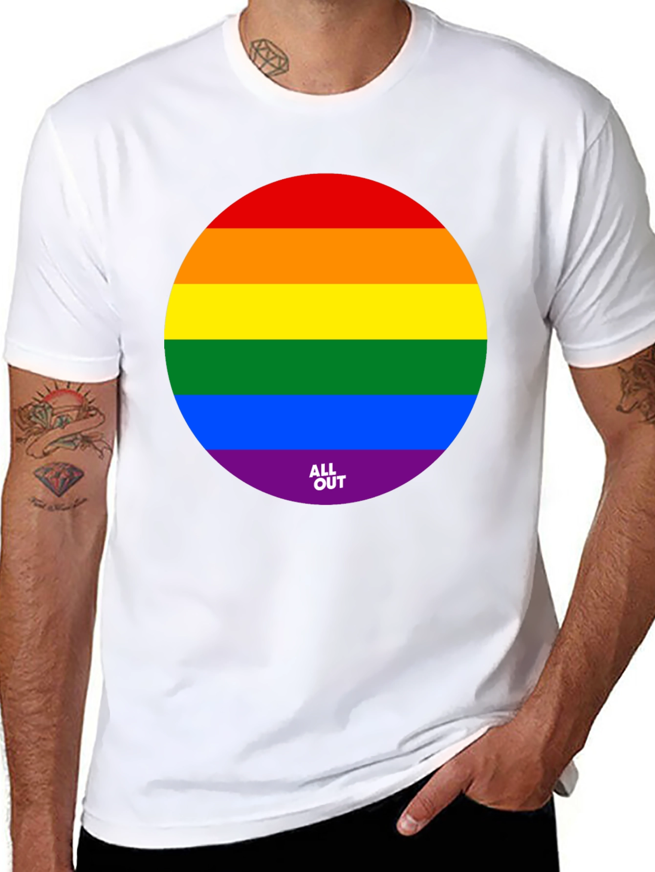 Pride Rainbow Circle Graphic Tee - Black