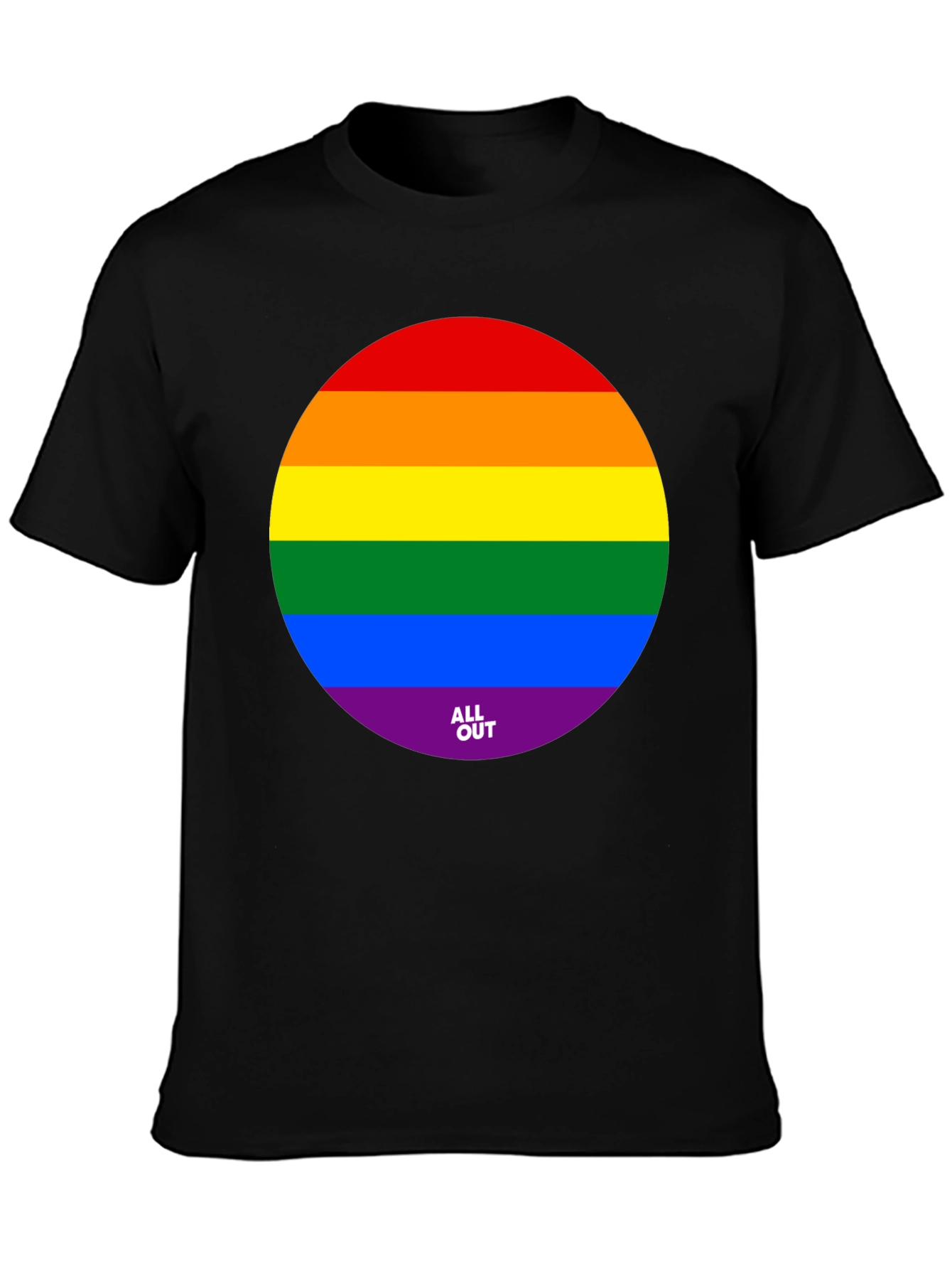 Pride Rainbow Circle Graphic Tee - Black