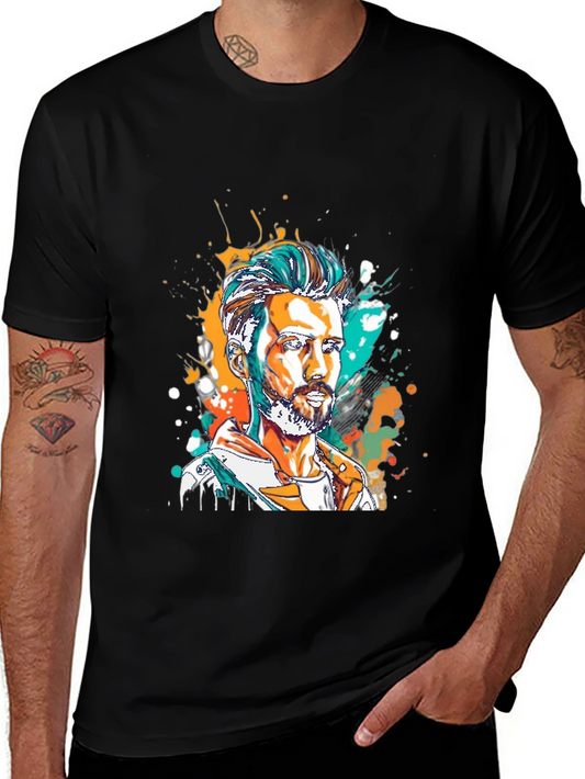 Artistic Man Portrait Graphic Tee