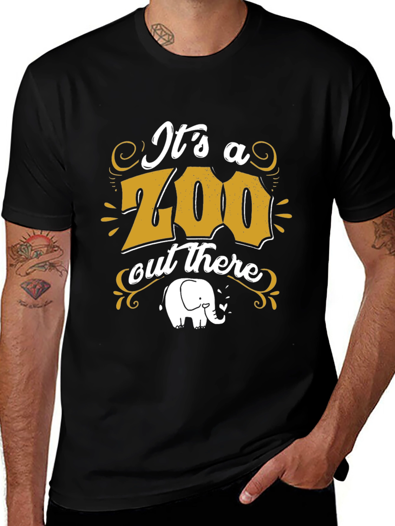 Its a Zoo Out There Mens Black Graphic Tee