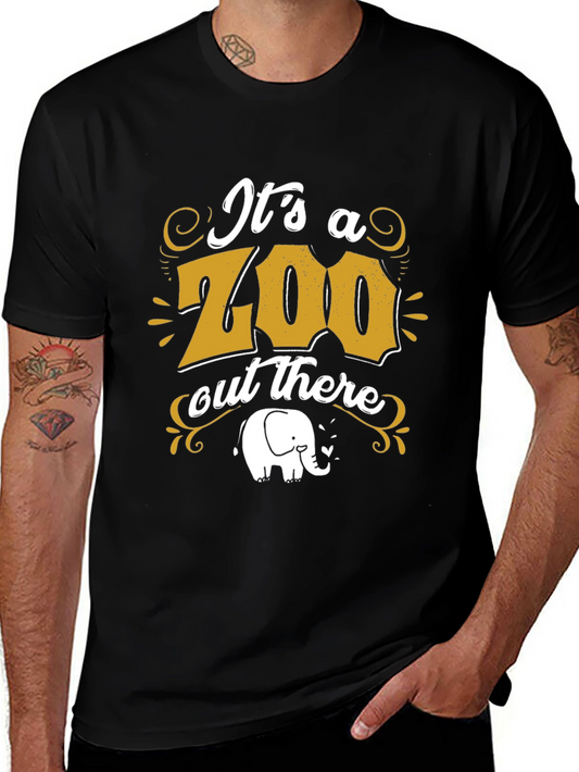 Its a Zoo Out There Mens Black Graphic Tee