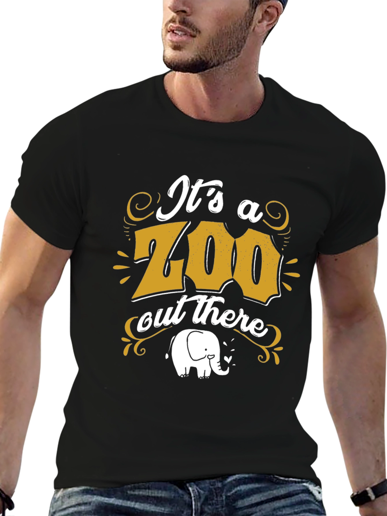 Its a Zoo Out There Mens Black Graphic Tee