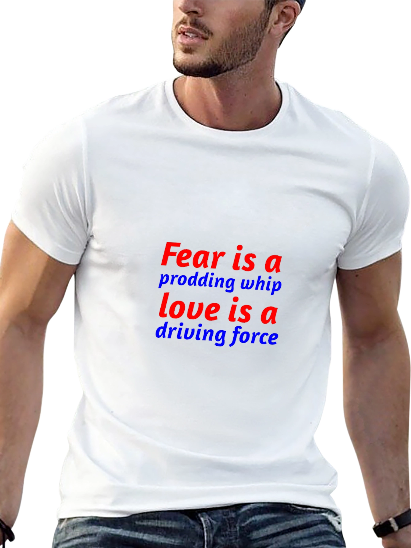 Fear/Love Graphic Tee - Motivational Mens T-Shirt