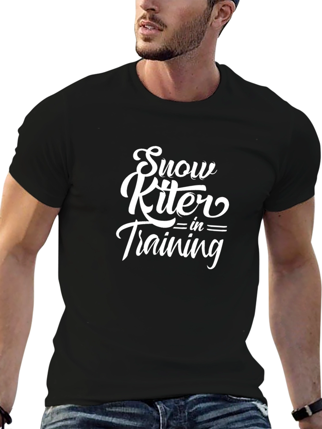 Snow Kiter in Training Black T-Shirt
