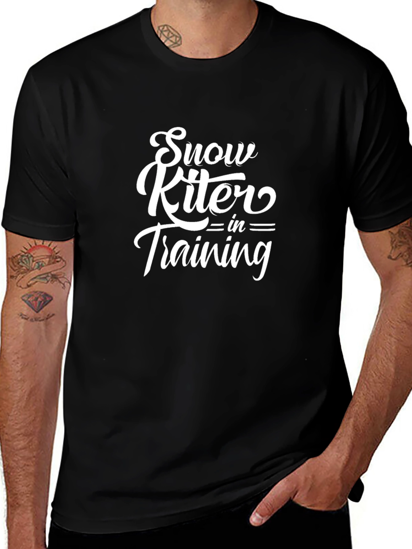 Snow Kiter in Training Black T-Shirt
