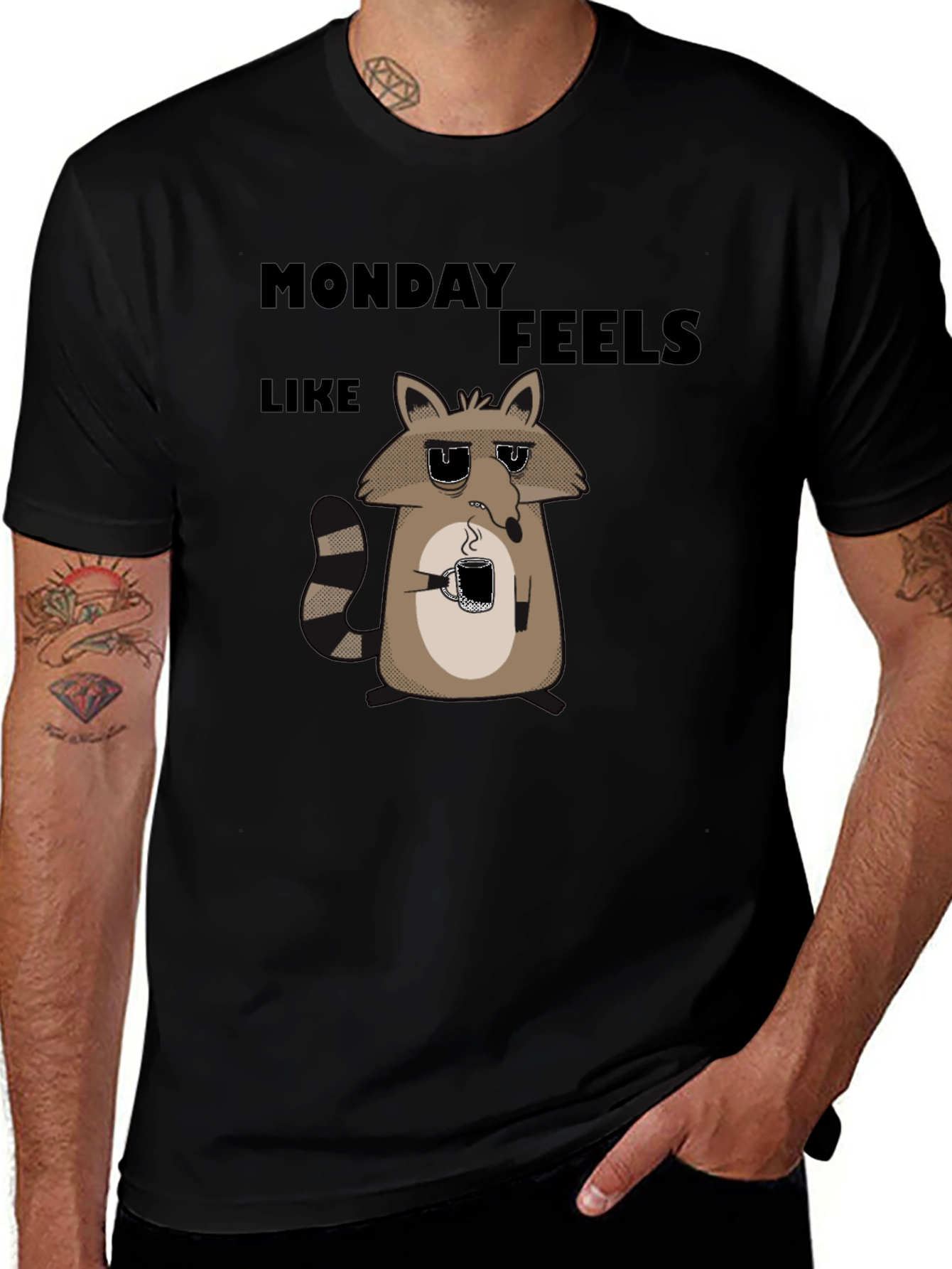 Monday Feels Raccoon Graphic T-Shirt