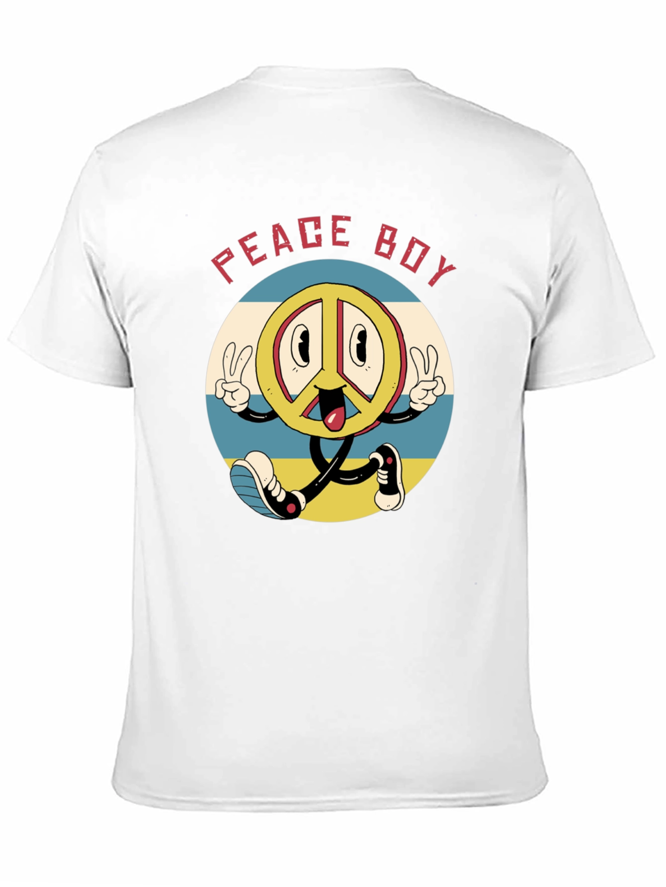Peace Boy Graphic Tee - Retro Cartoon Style