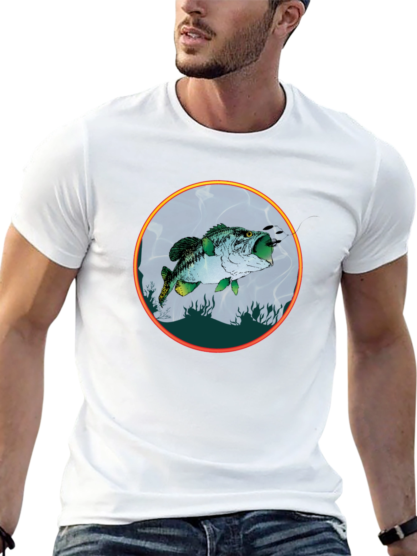 Bass Fish Graphic Tee - Fishing Lovers Shirt
