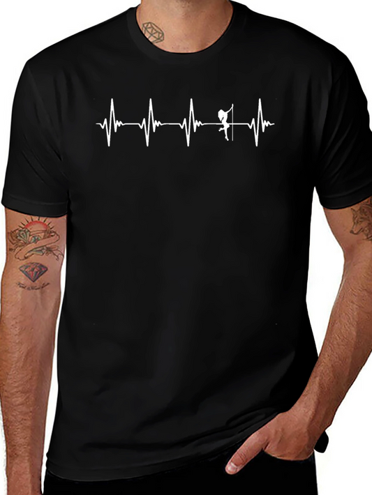 Pole Dance Heartbeat T-Shirt - Black